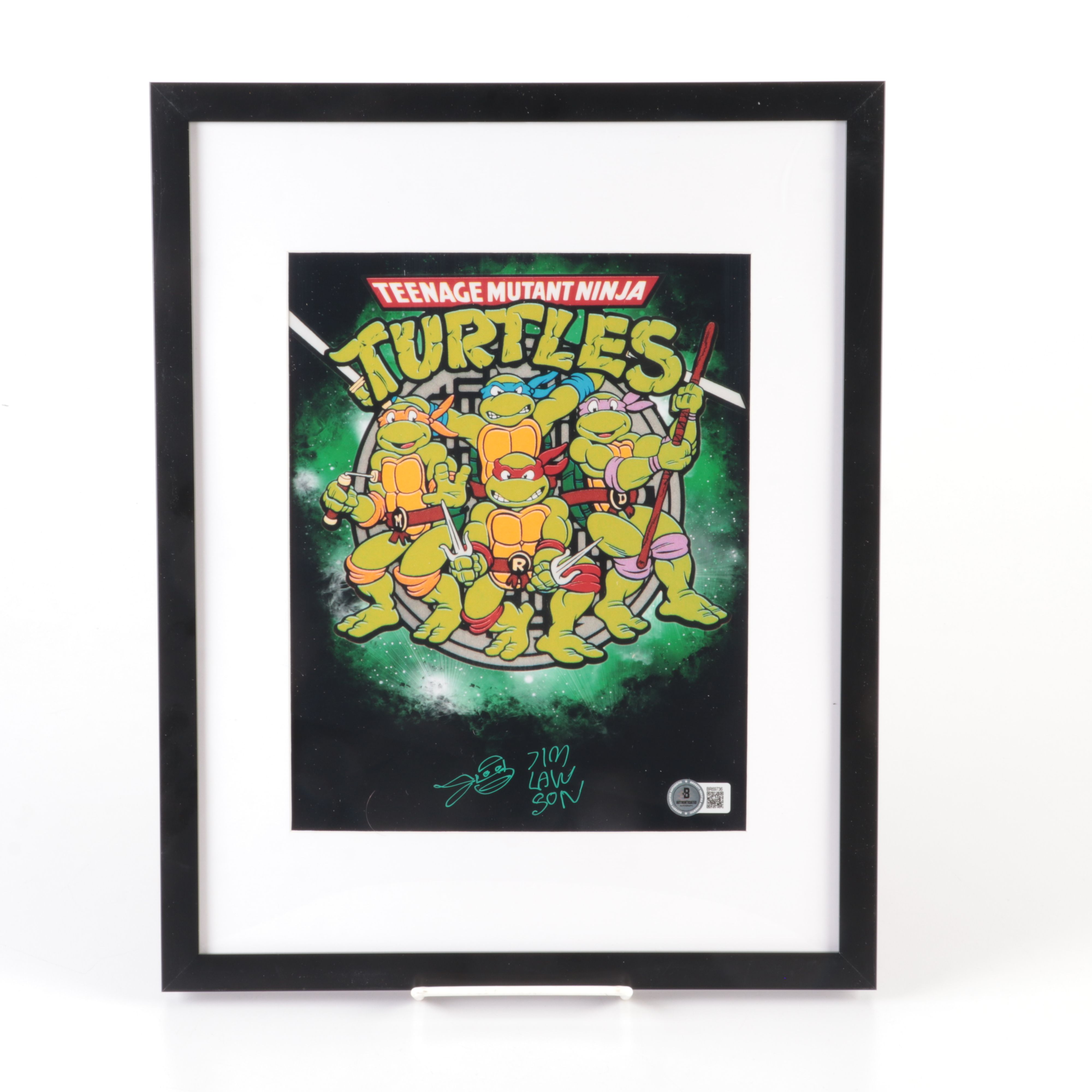 Jim Lawson Signed “Teenage Mutant Ninja Turtles” Print in Matted Frame, Beckett