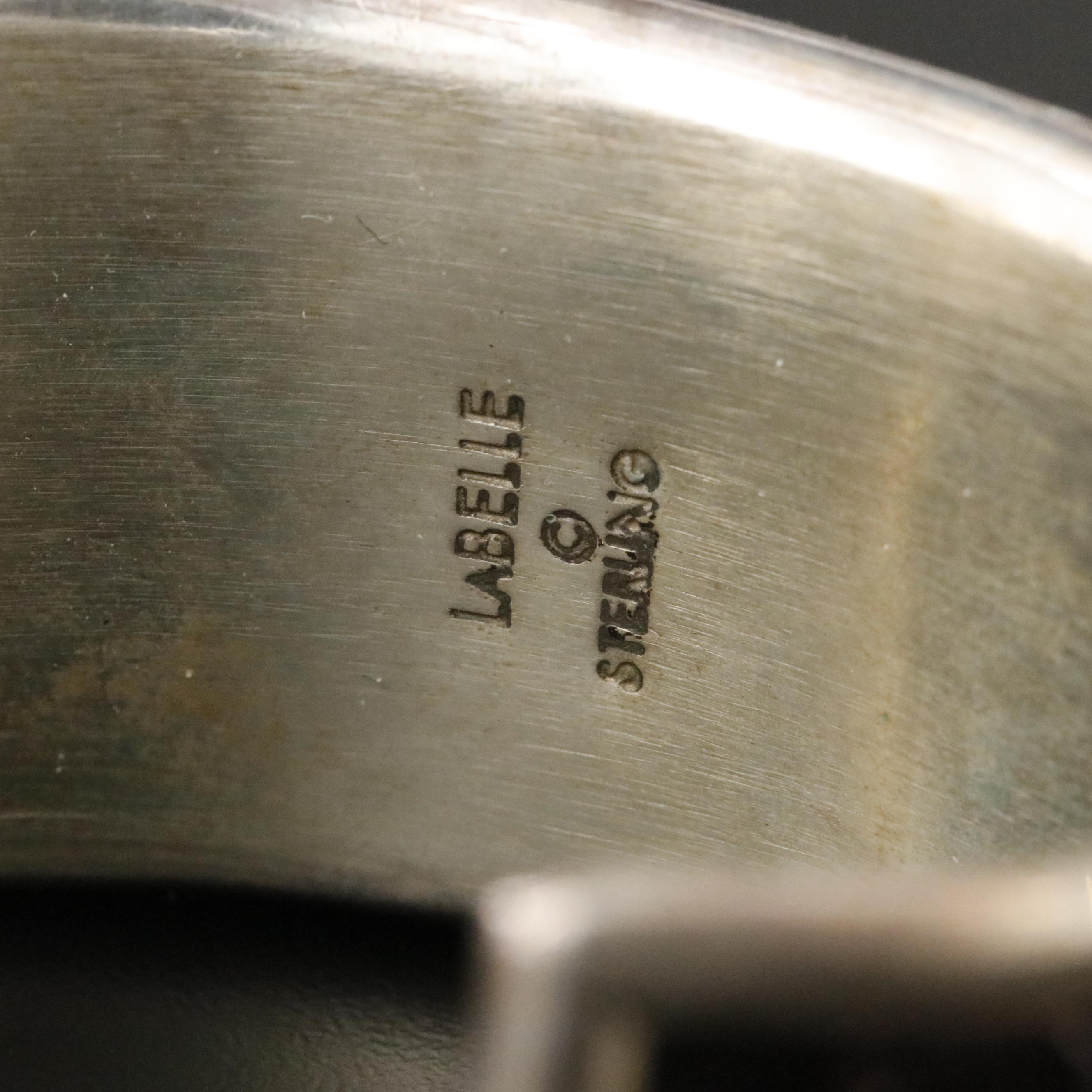 LaBelle Sterling and Leather Cuff