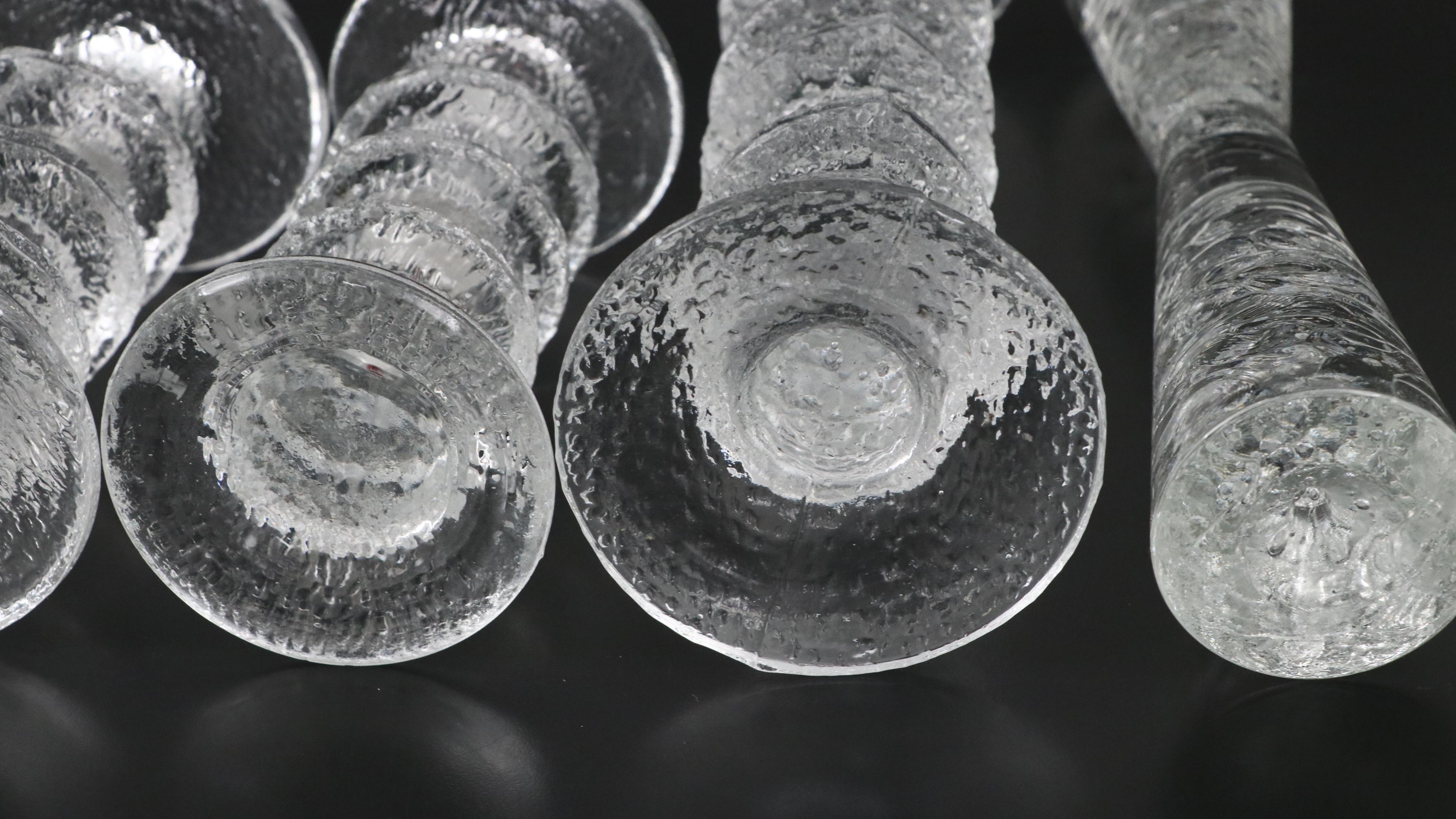 Scandinavian Modern Style Textured Glass Candlesticks