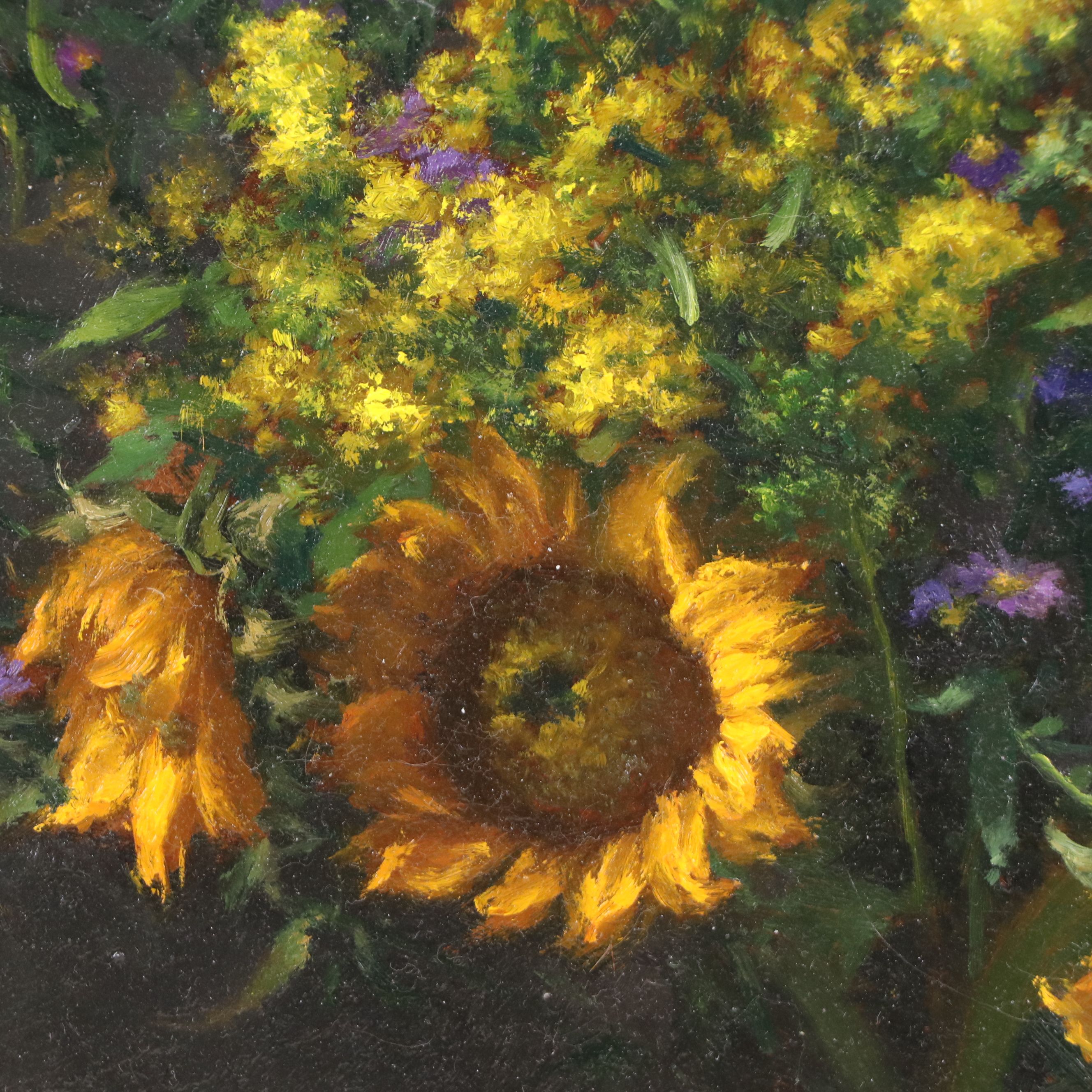 Arena Shawn Floral Still Life Oil Painting "After the Summer Rain"