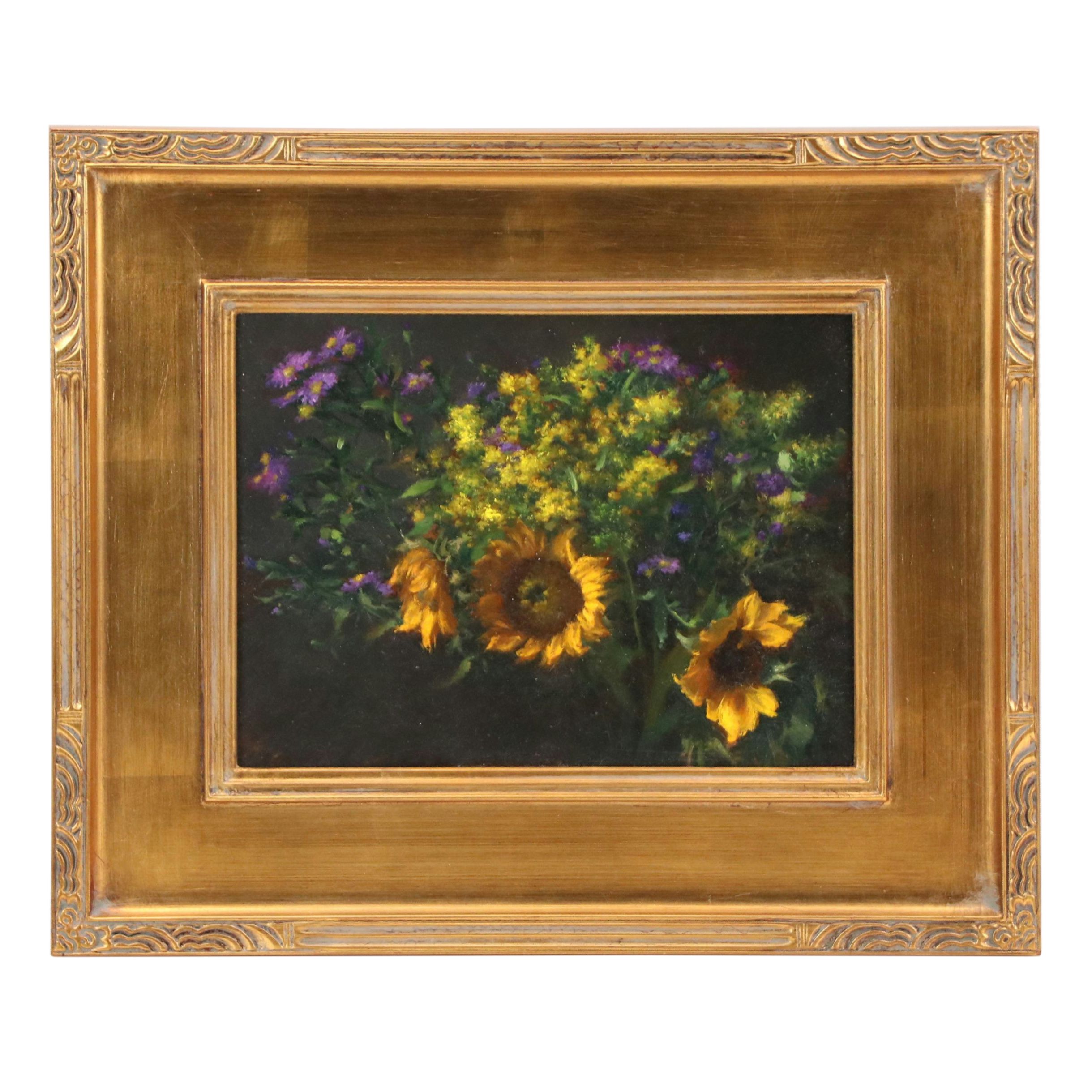 Arena Shawn Floral Still Life Oil Painting "After the Summer Rain"