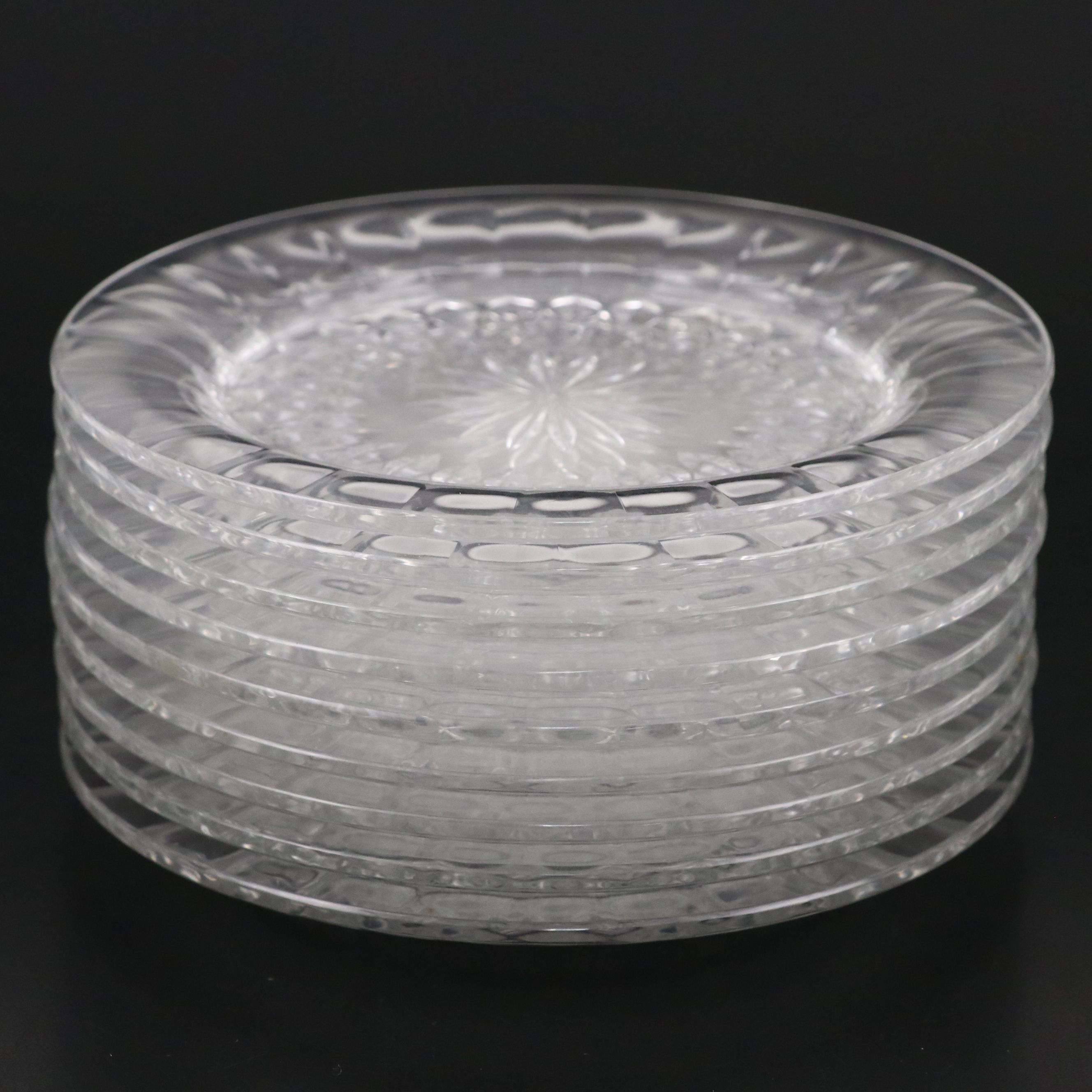 Val Saint-Lambert Crystal Bowls and Plates, Mid to Late 20th Century