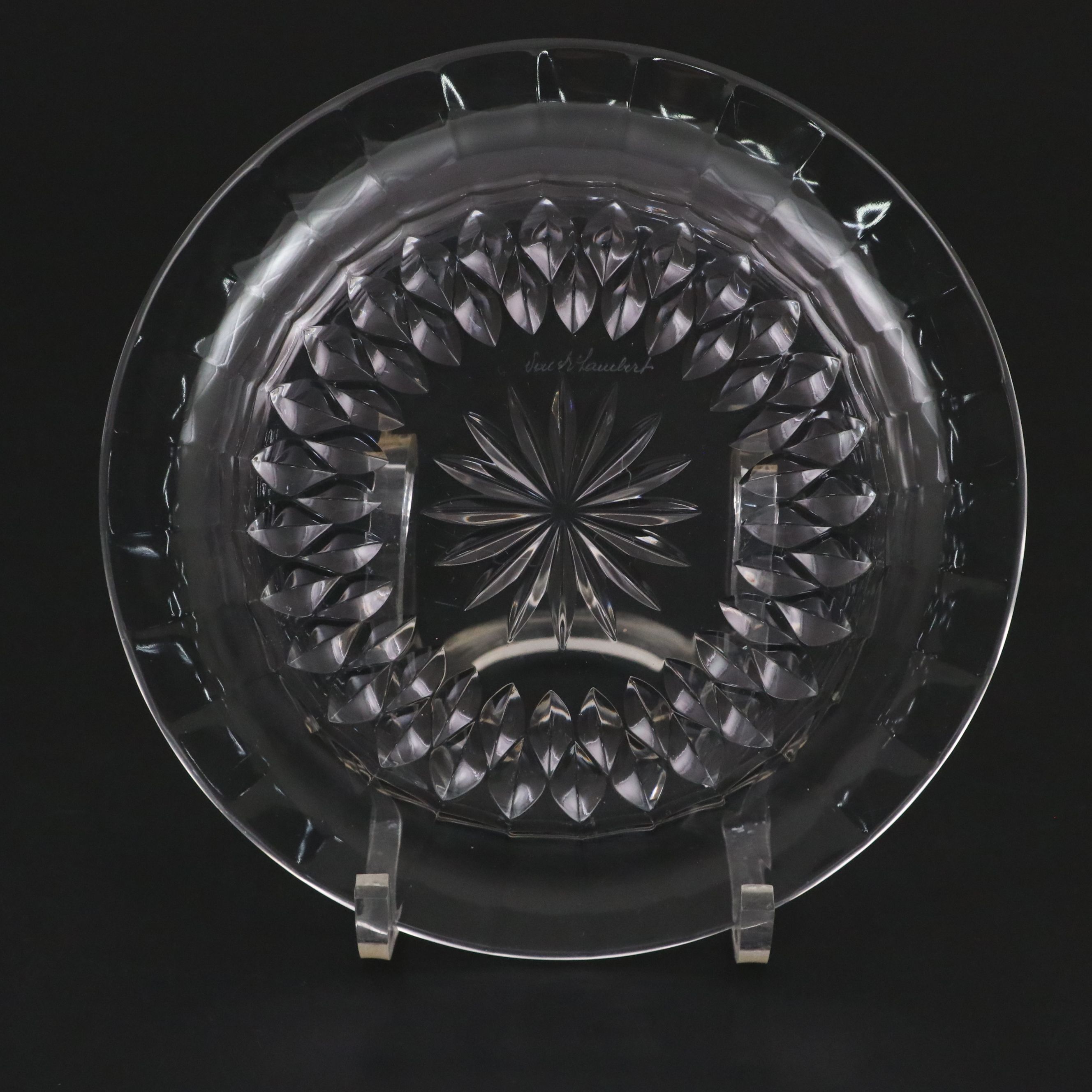 Val Saint-Lambert Crystal Bowls and Plates, Mid to Late 20th Century