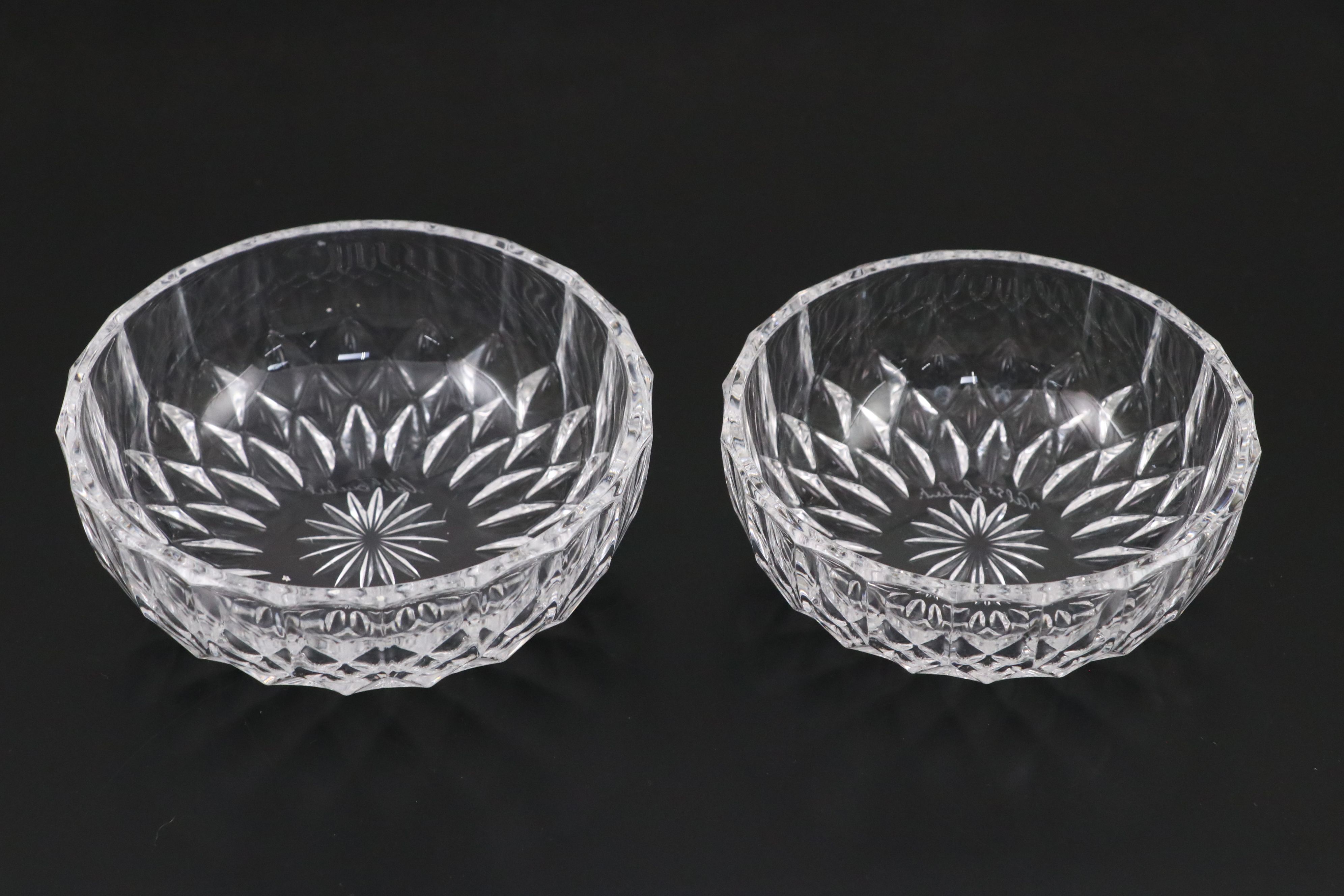 Val Saint-Lambert Crystal Bowls and Plates, Mid to Late 20th Century