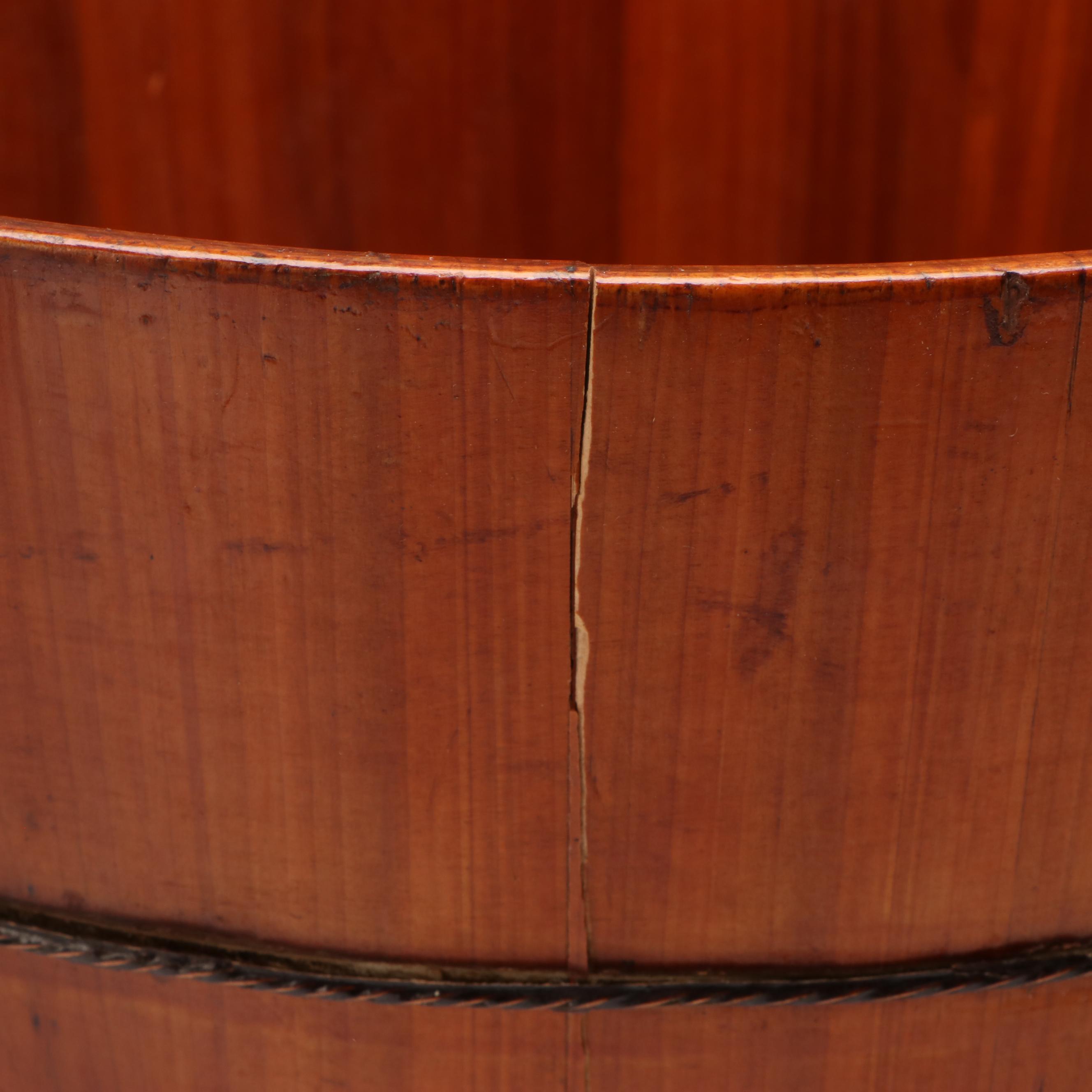 Chinese Paint Decorated Wooden Grain Basket