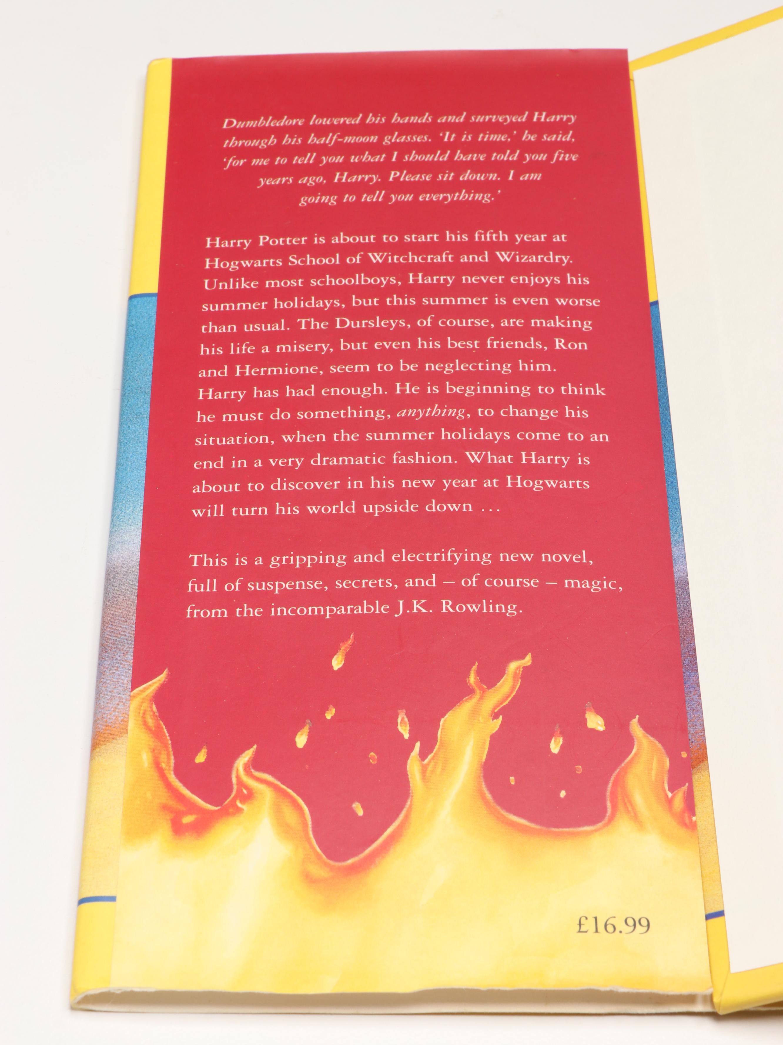 First Edition "Harry Potter and the Order of the Phoenix" by J. K. Rowling