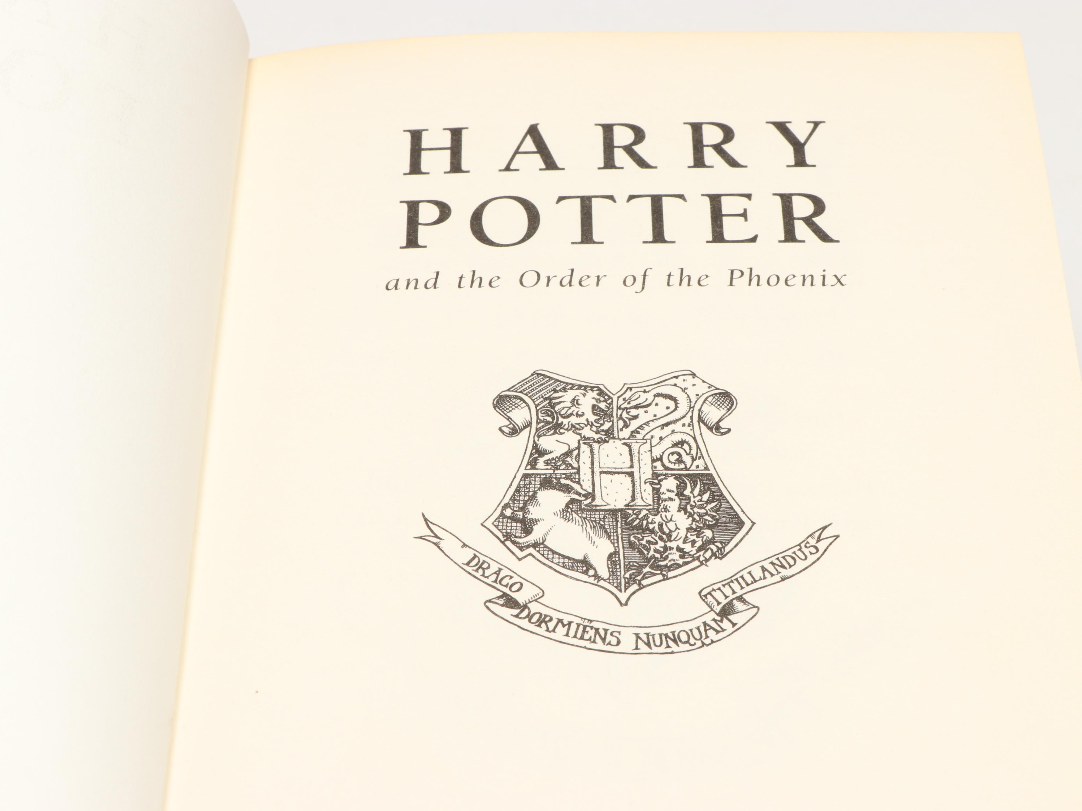 First Edition "Harry Potter and the Order of the Phoenix" by J. K. Rowling
