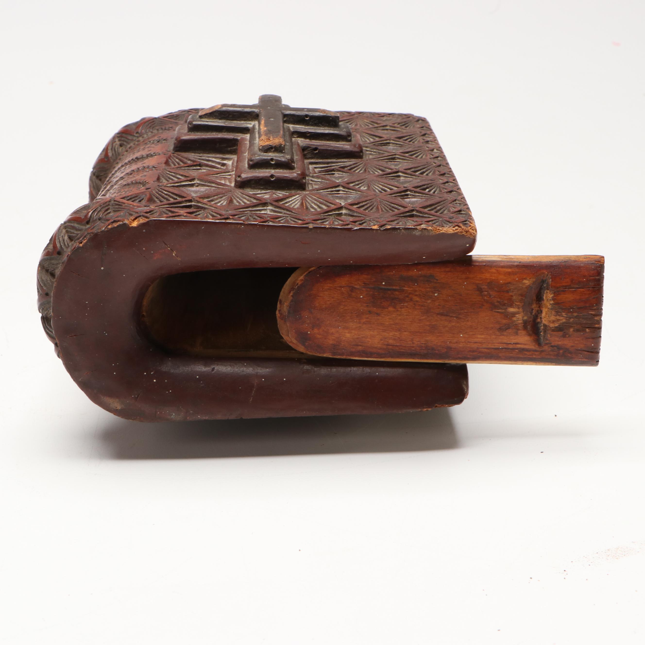 Southwestern Style Carved Wood Book Box