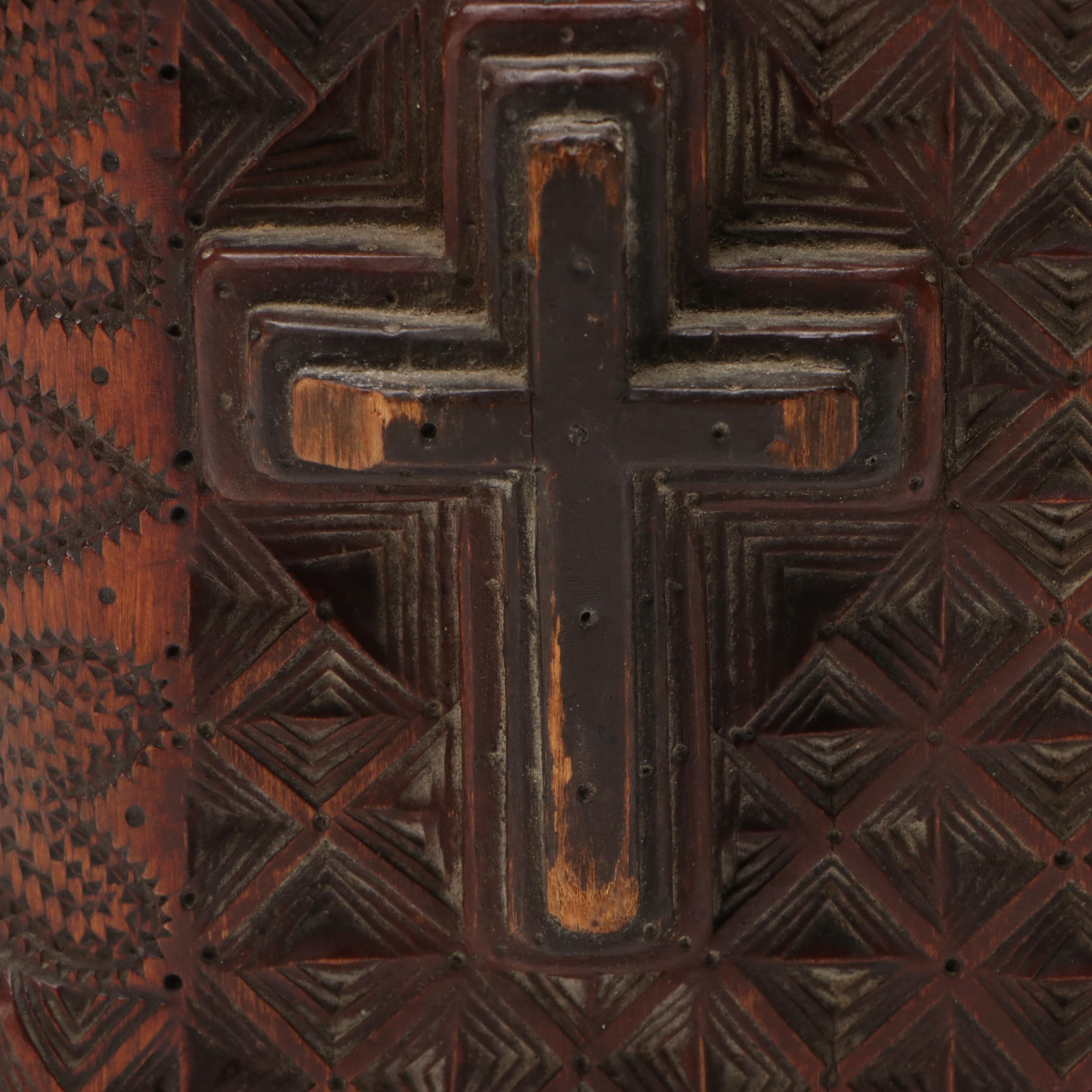 Southwestern Style Carved Wood Book Box