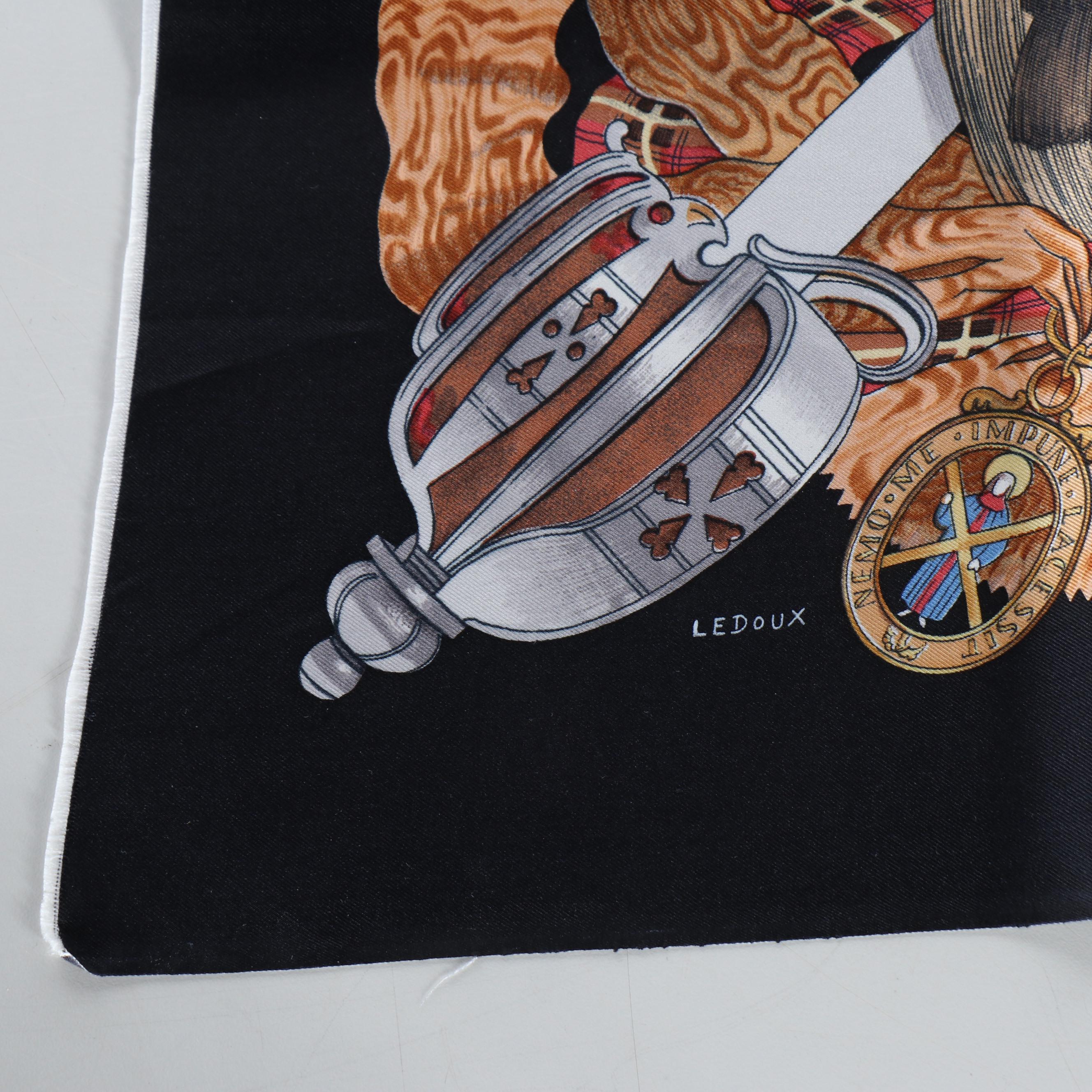 "Scotland" Silk Twill Panel Attributed to Hermès