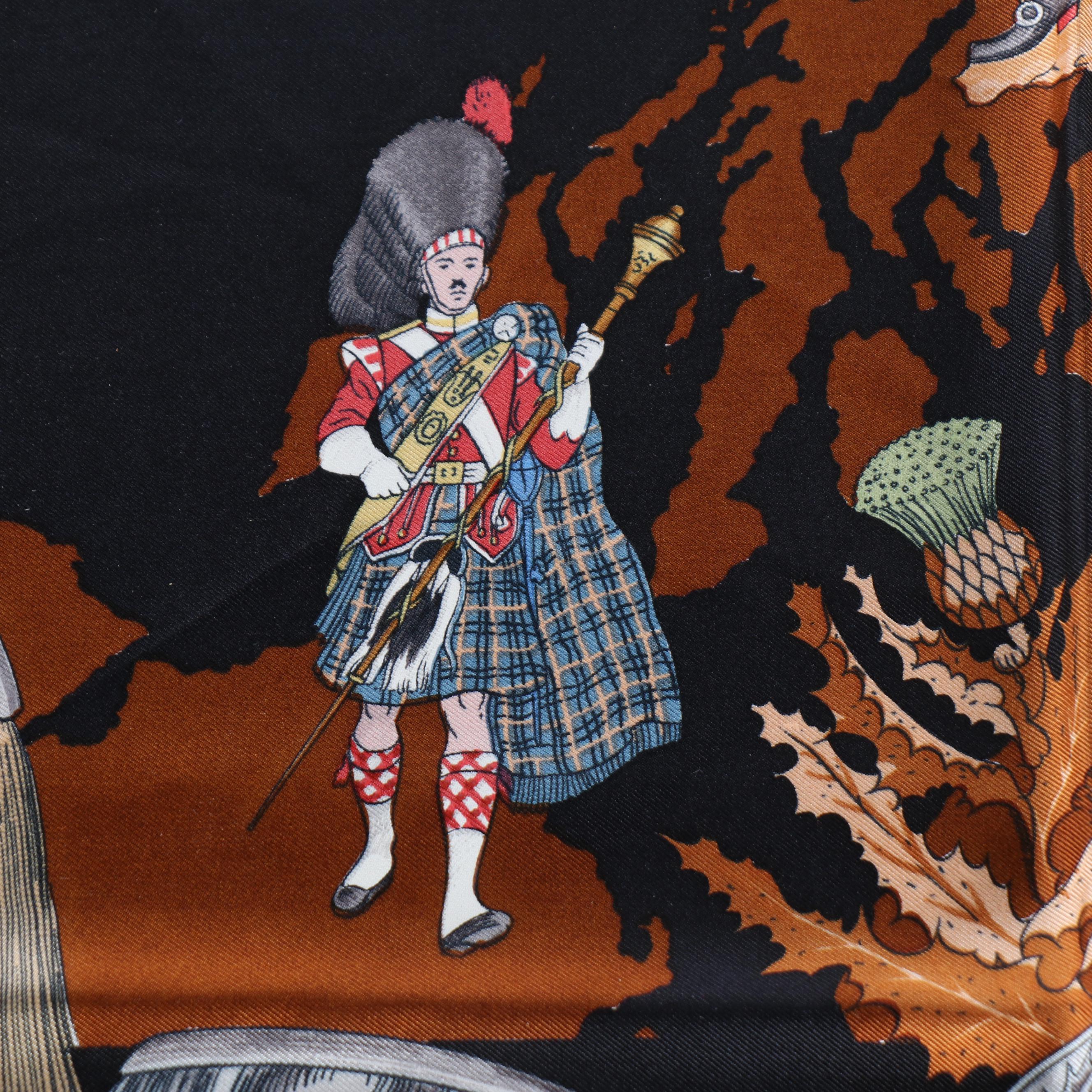 "Scotland" Silk Twill Panel Attributed to Hermès