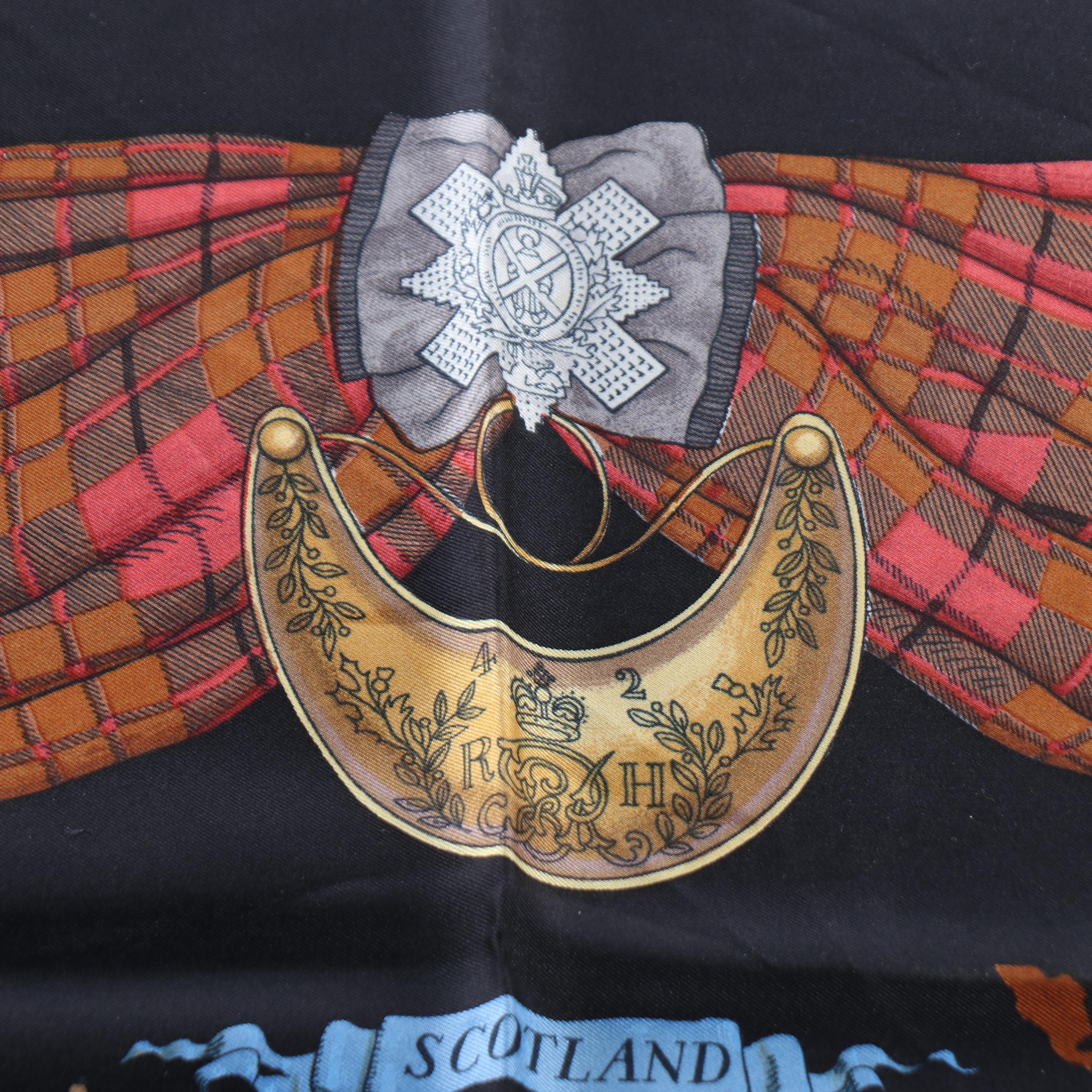 "Scotland" Silk Twill Panel Attributed to Hermès