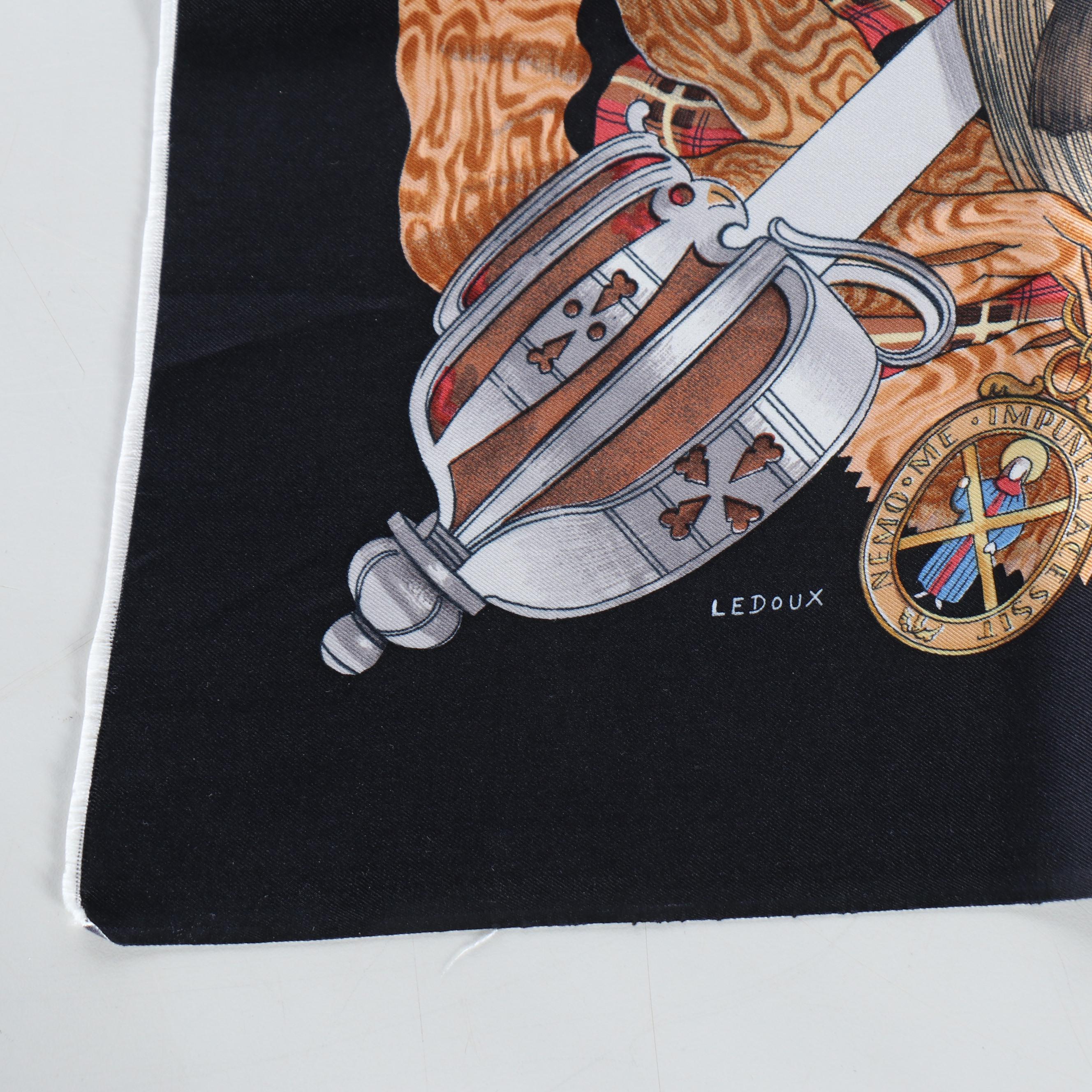 "Scotland" Silk Twill Panel Attributed to Hermès