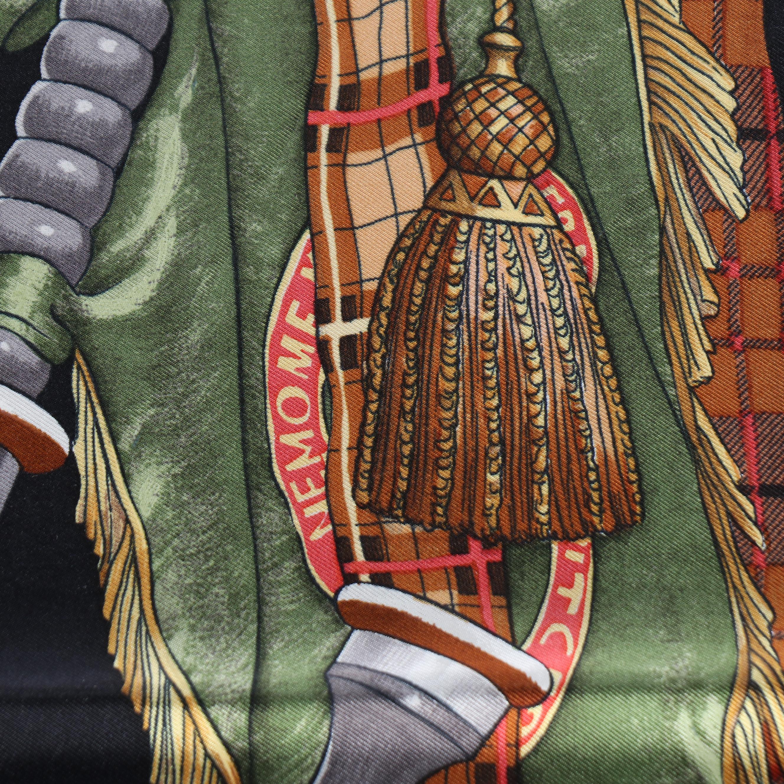 "Scotland" Silk Twill Panel Attributed to Hermès