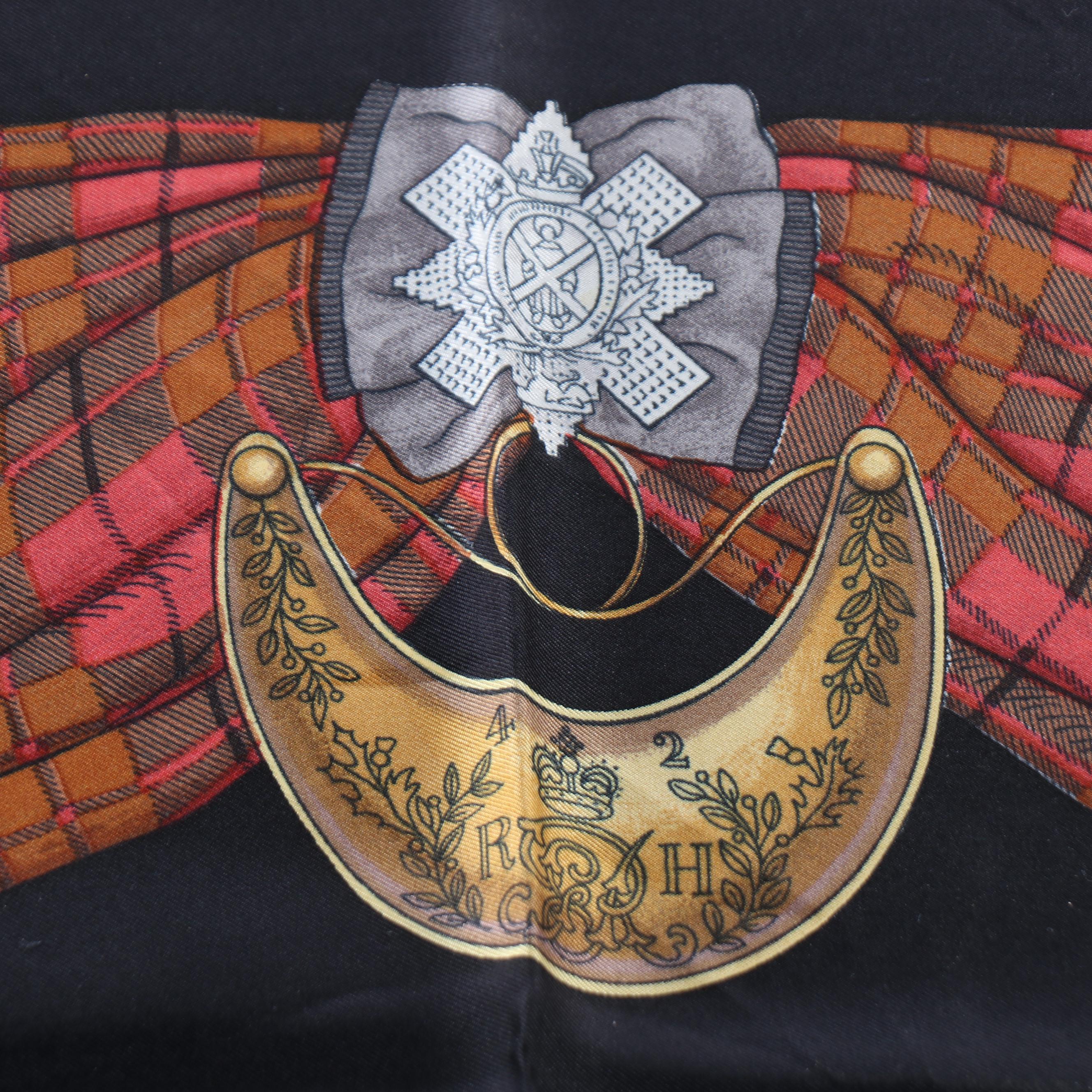 "Scotland" Silk Twill Panel Attributed to Hermès