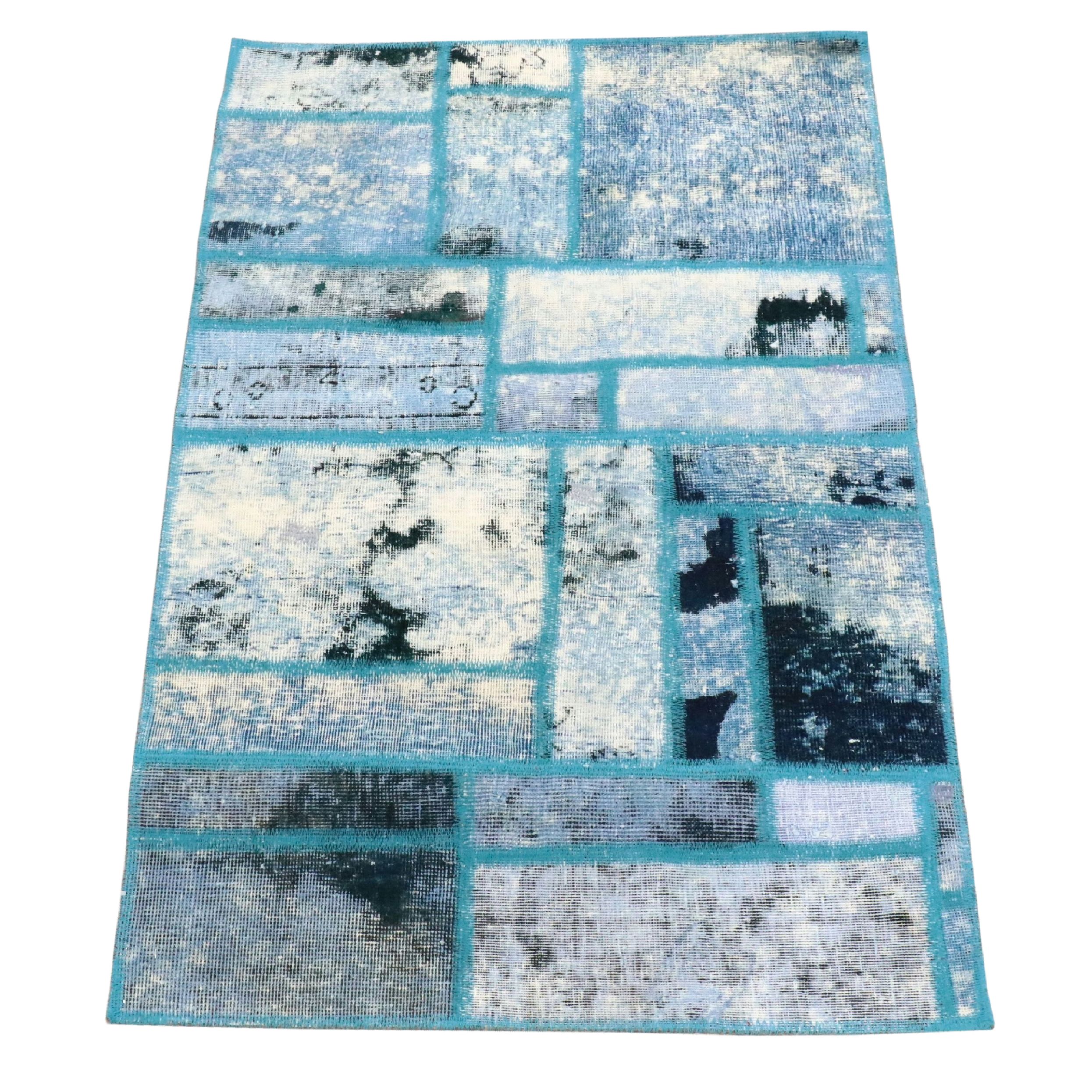 2'11 x 4'4 Handmade Turkish Overdyed Patchwork Accent Rug