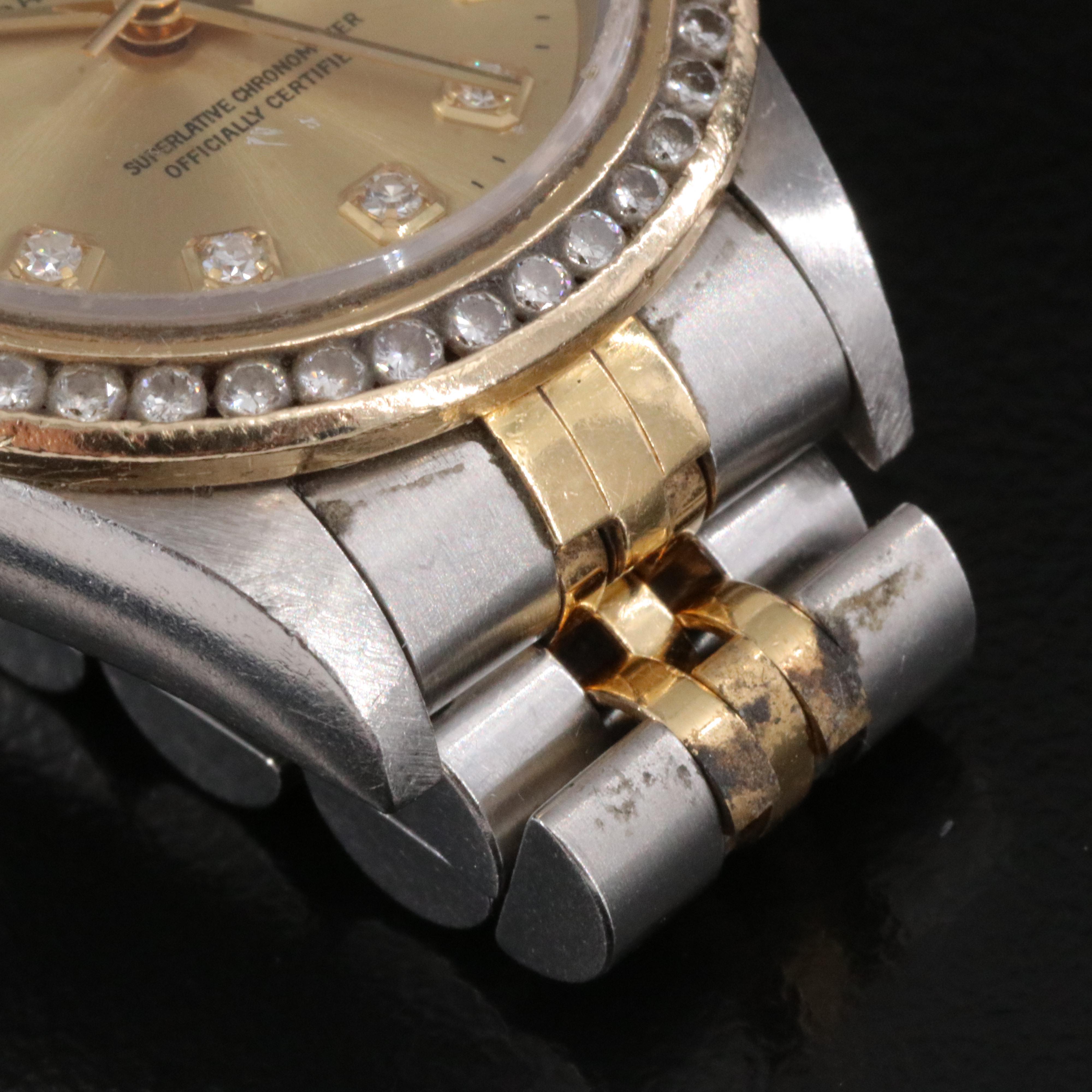 1995 Rolex Datejust Custom Diamond Dial & Bezel Watch