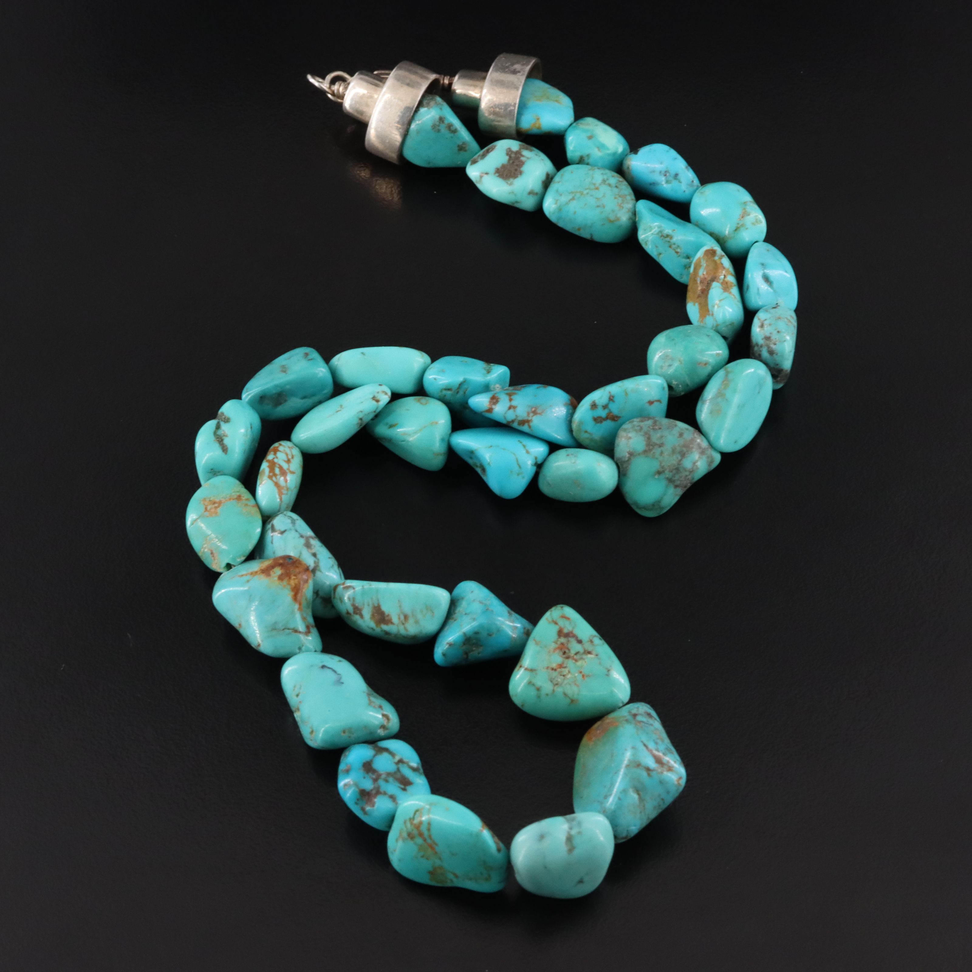 Desert Rose Trading Turquoise Necklace with Sterling Clasp
