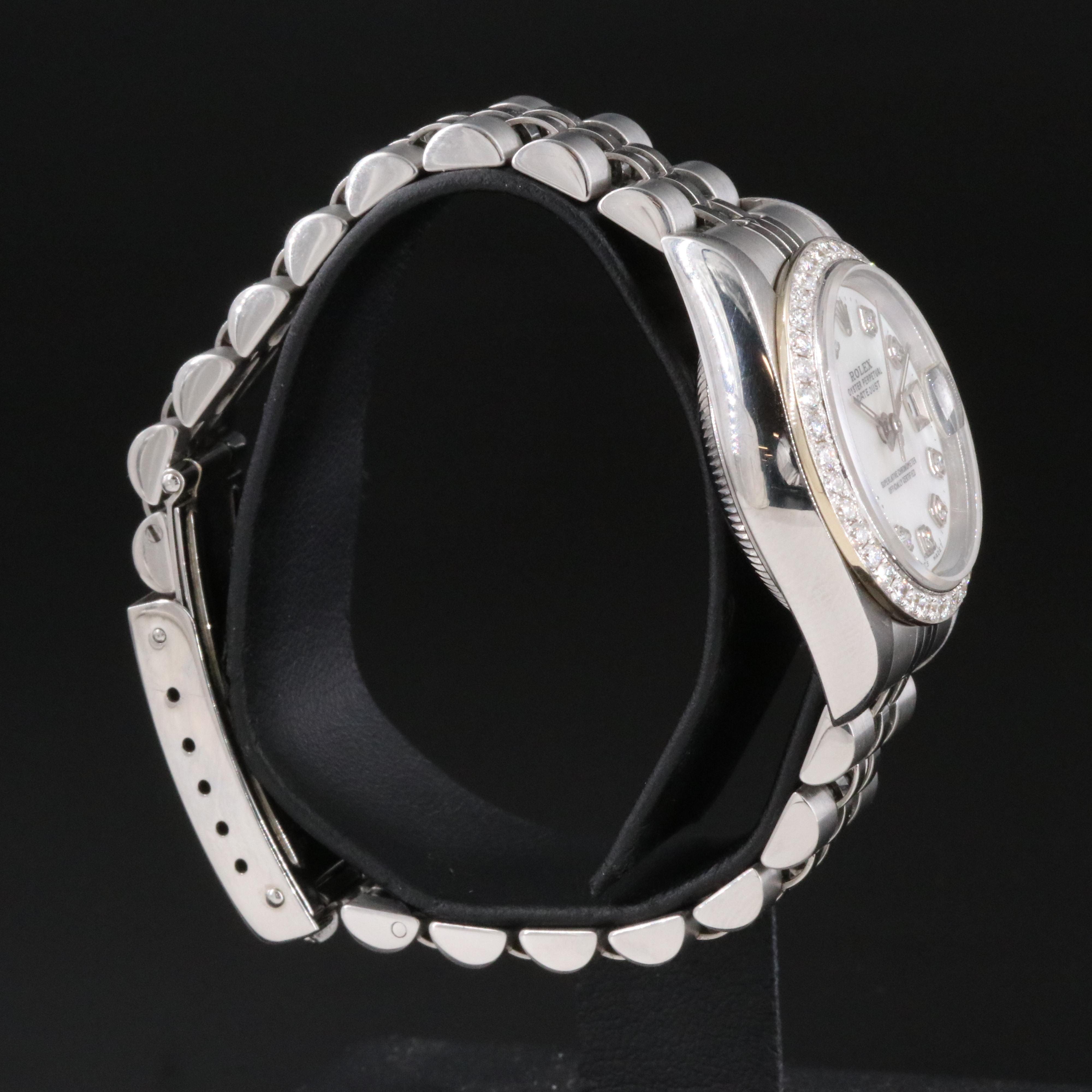 1996 Rolex Datejust Custom M.O.P. Diamond Dial & Bezel Watch