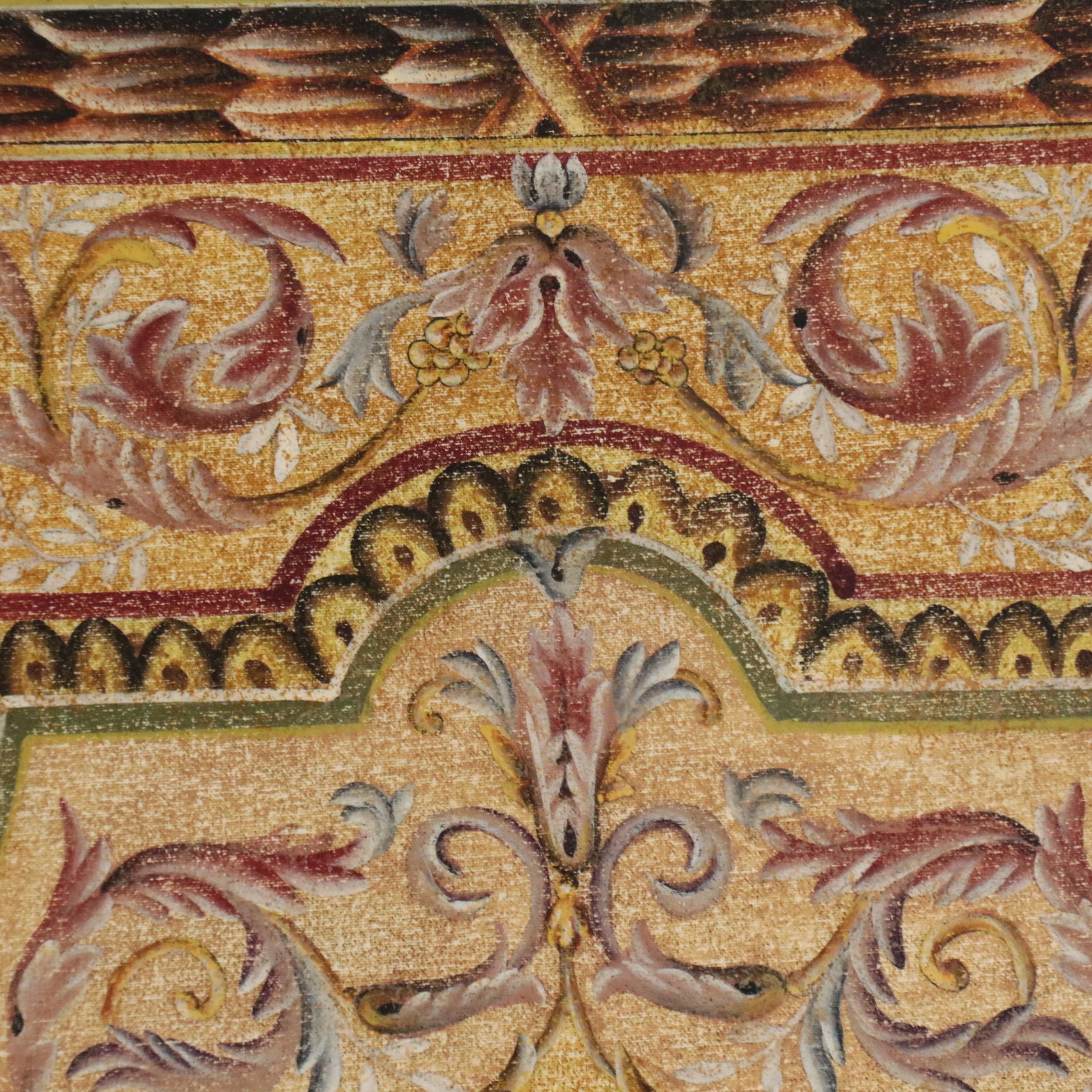 Transfer Print Sino-French Savonnerie Style Wall Panel with Hanging Rod, 2003