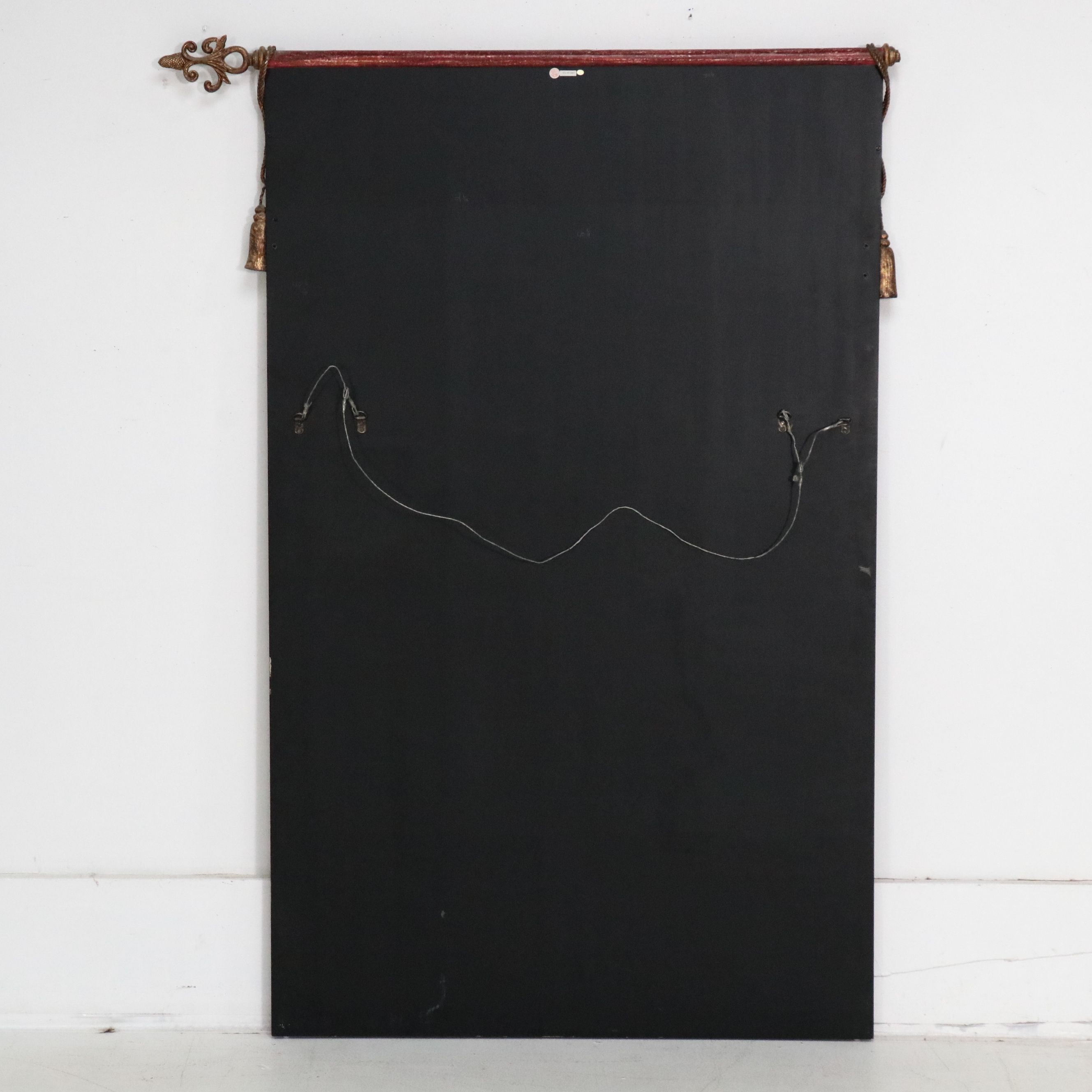 Transfer Print Sino-French Savonnerie Style Wall Panel with Hanging Rod, 2003