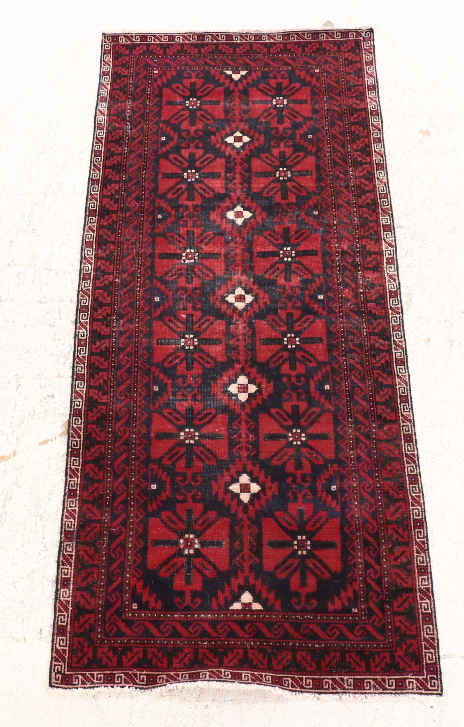 3'7 x 8'10 Hand-Knotted Afghan Baluch Long Rug