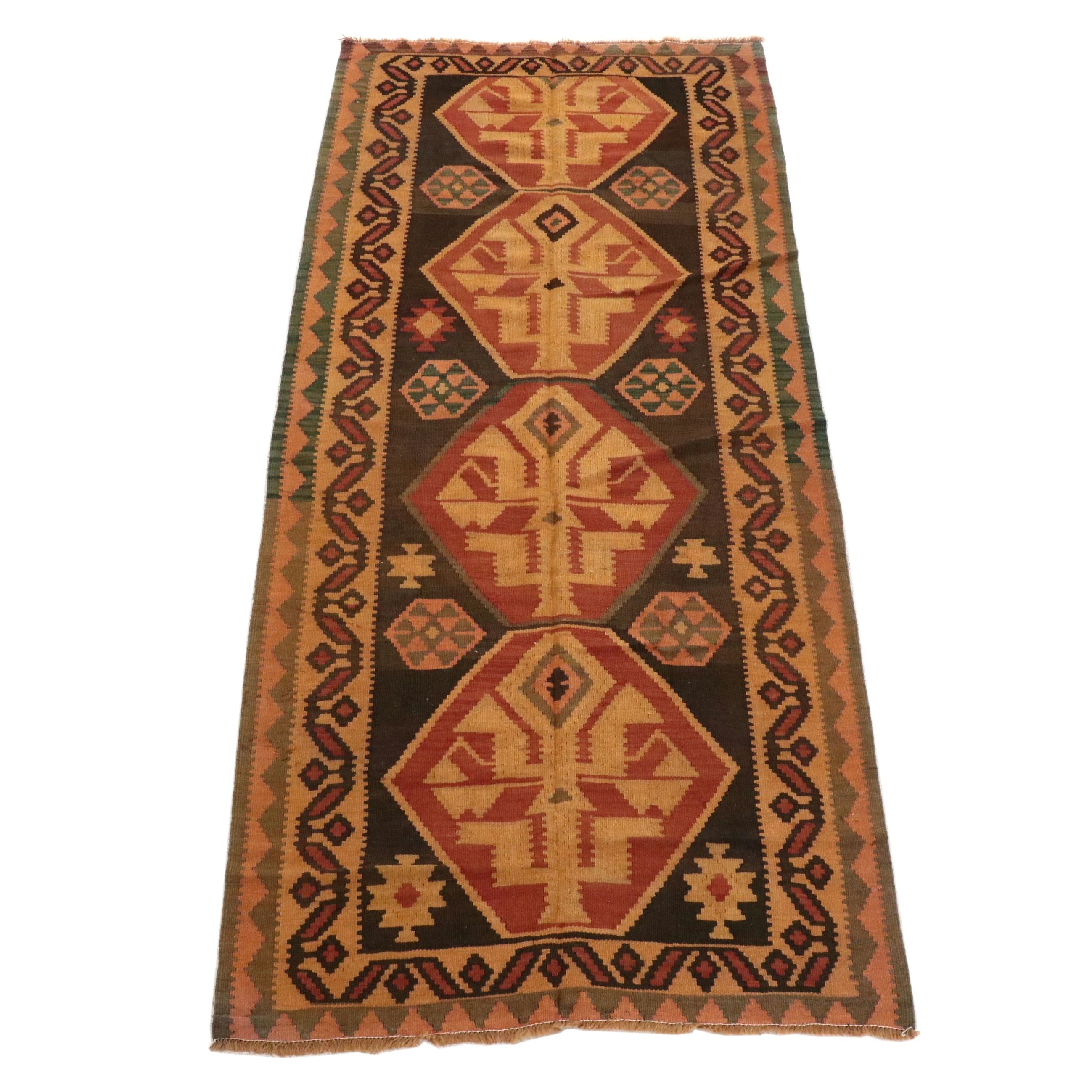 5' x 11'9 Handwoven Turkish Kilim Long Rug