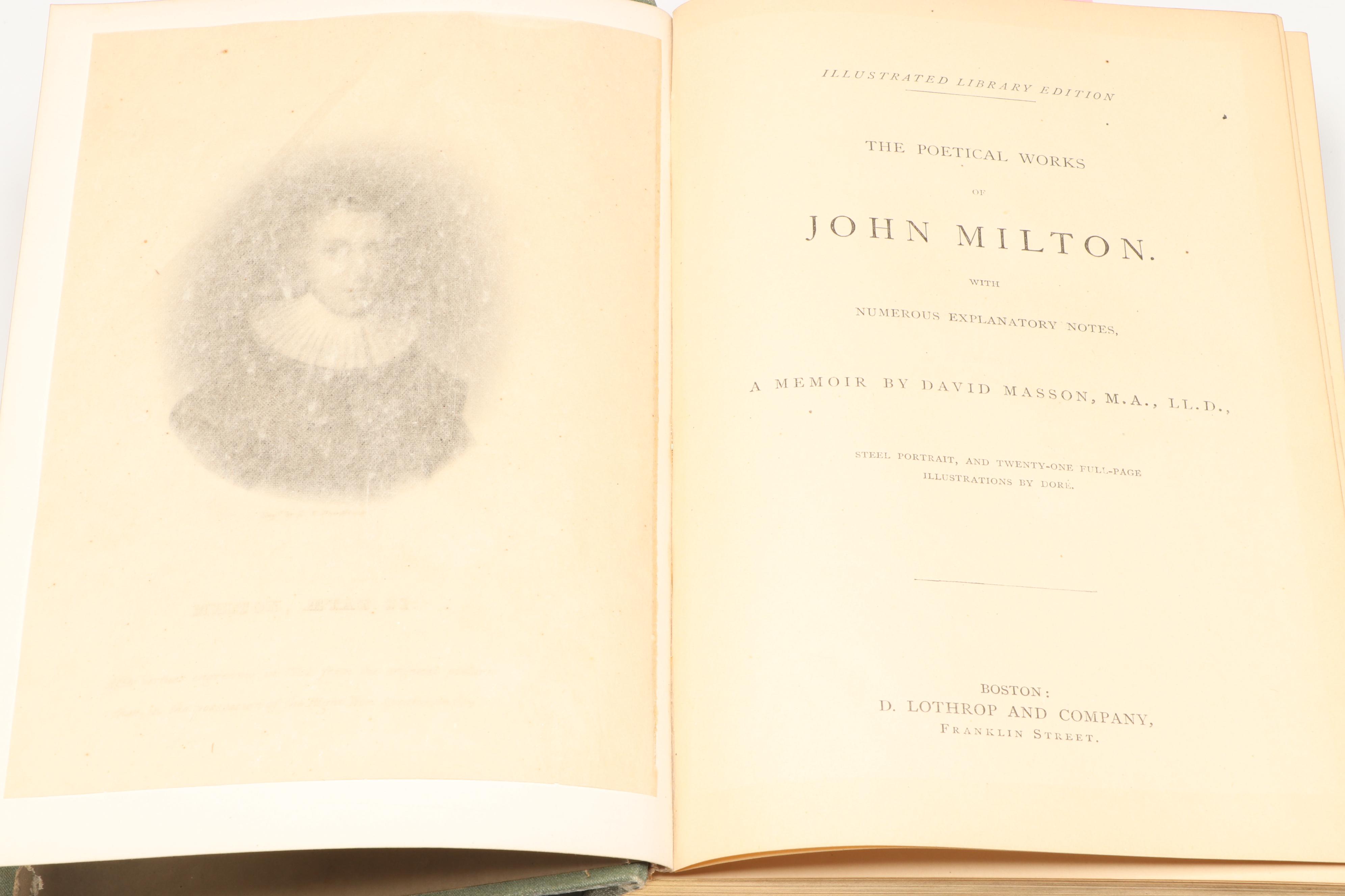 Illustrated Library Edition "Milton's Poems" by David Masson, 1880