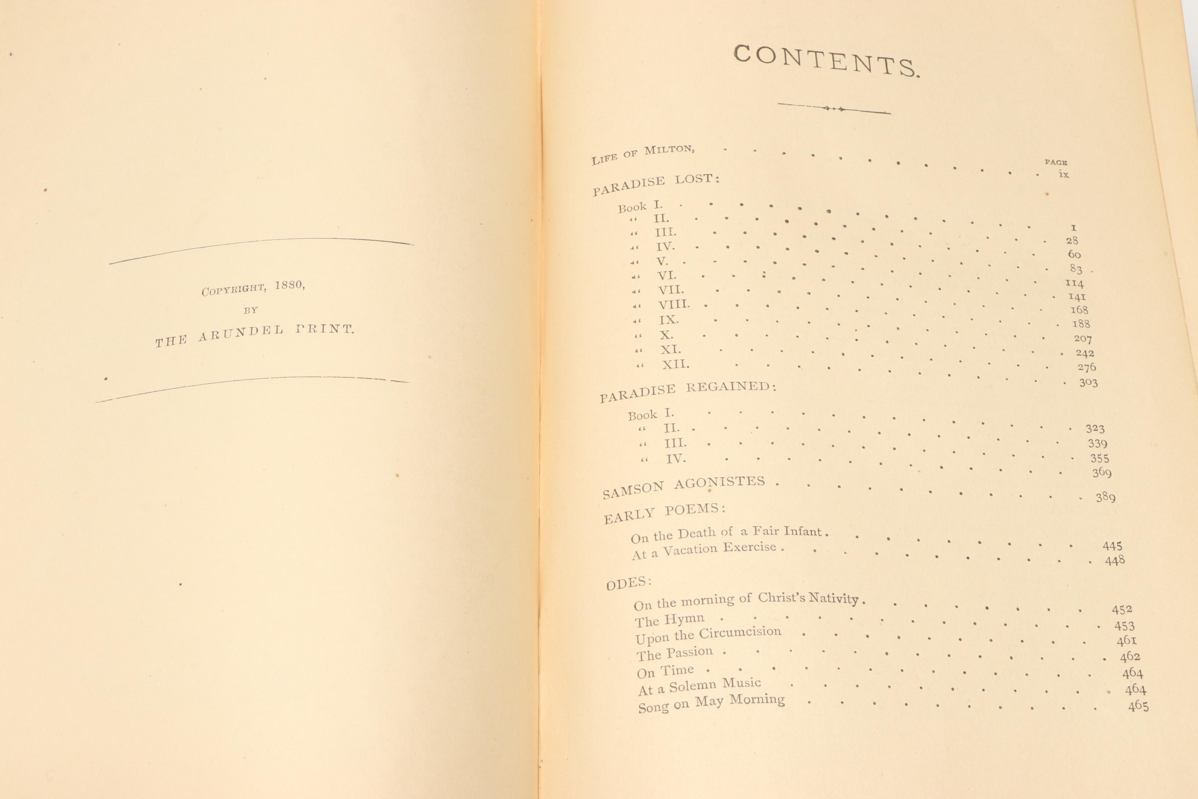Illustrated Library Edition "Milton's Poems" by David Masson, 1880