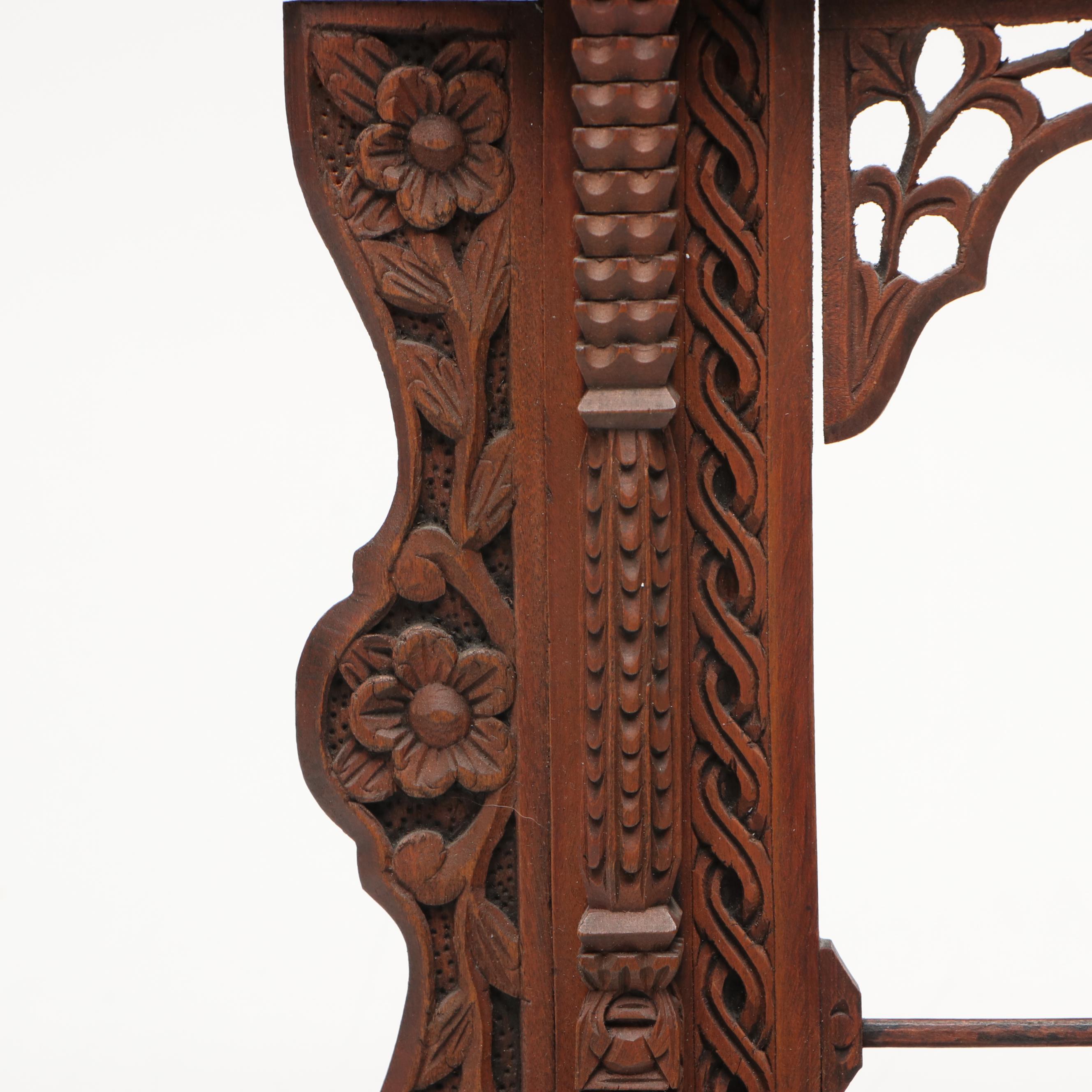Nepalese Hand-Carved Wooden Jharokha Temple Frame