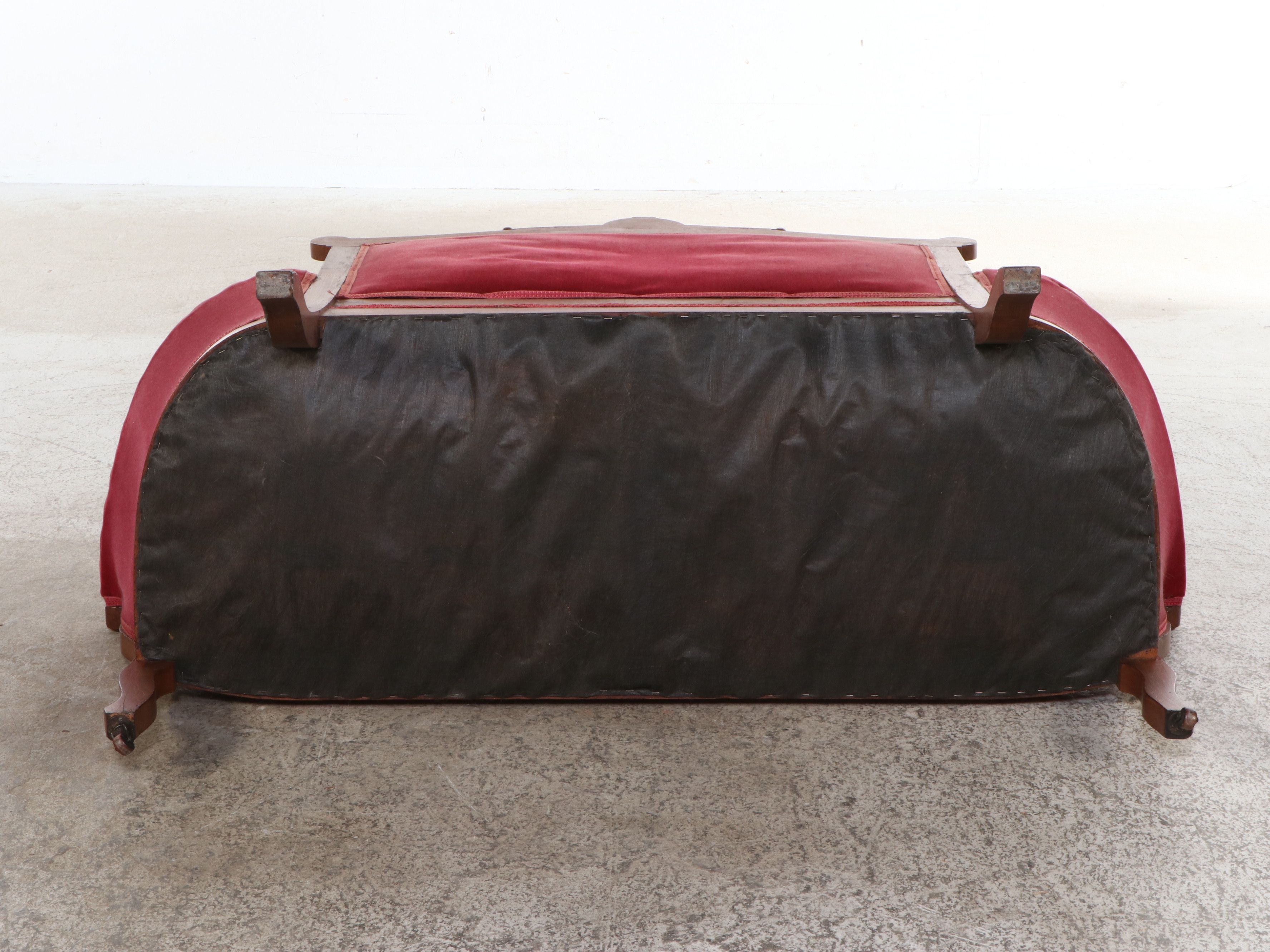 Victorian Eastlake Style Mohair Upholstered Carved Burl and Walnut Parlor Set