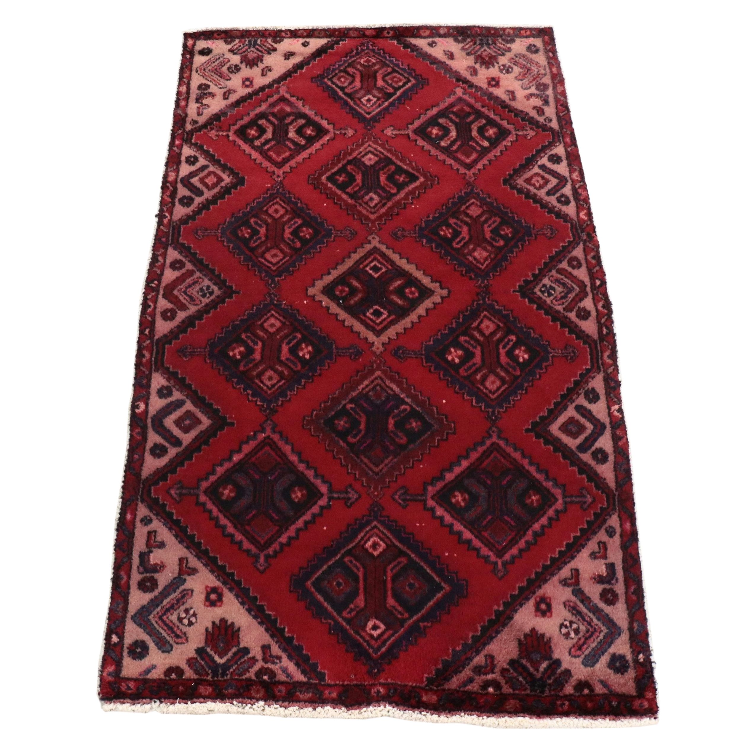 3'7 x 6'3 Hand-Knotted Persian Hamadan Area Rug