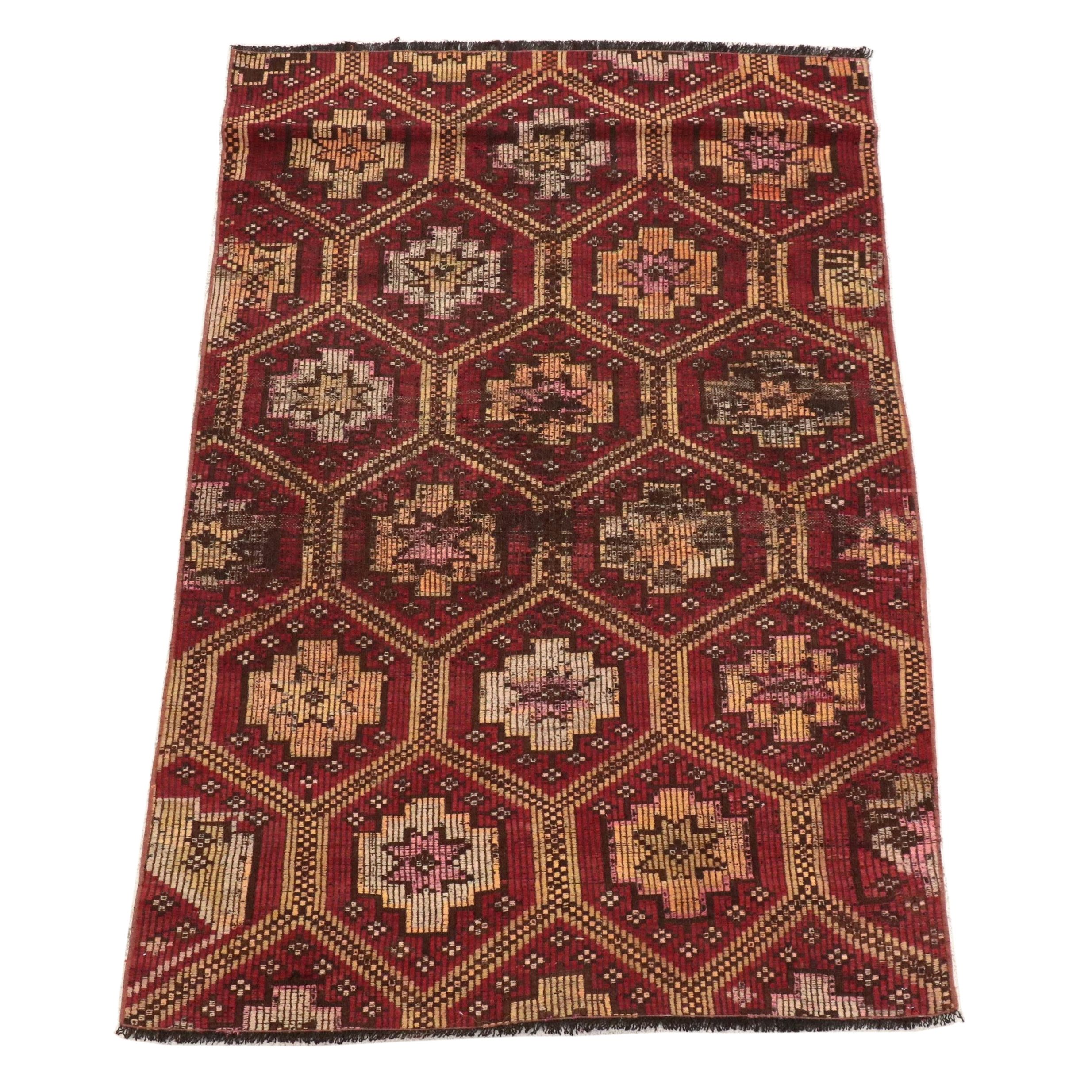 4'3 x 6'9 Handwoven Turkish Mut Cicim Area Rug