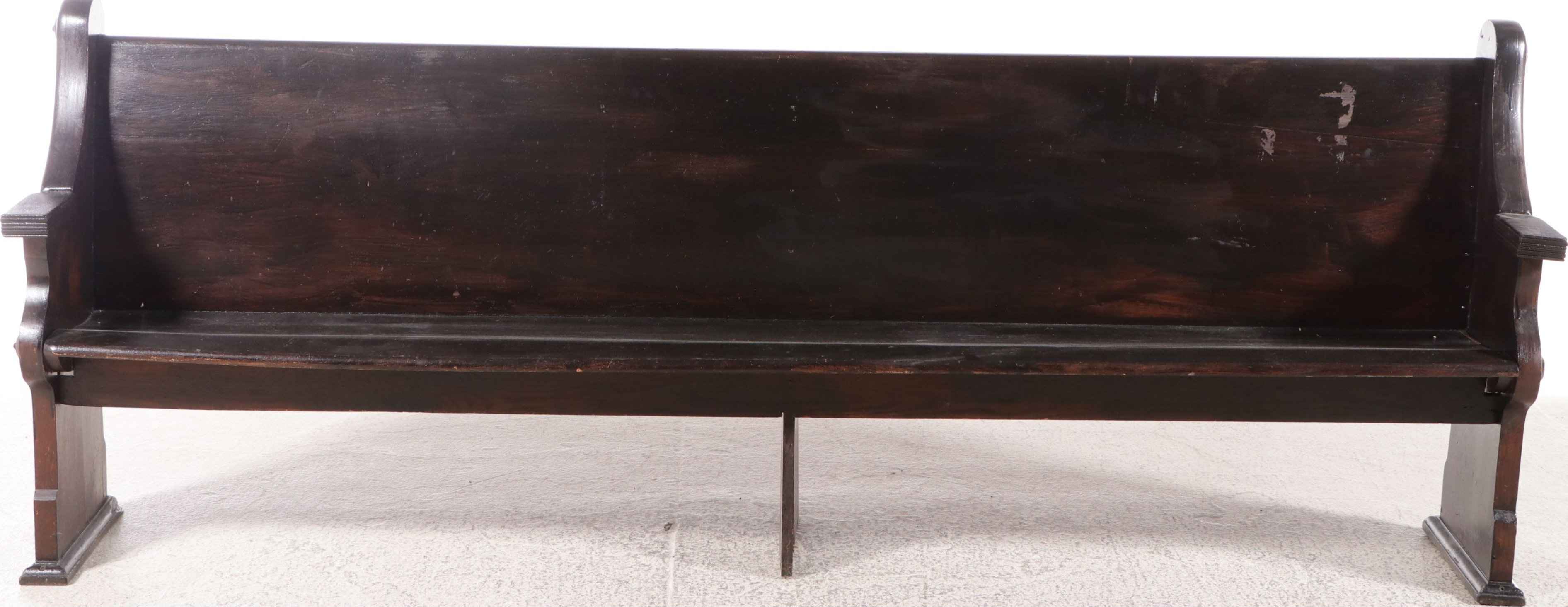 American Gothic Revival Style Walnut Finish Church Pew, Early 20th Century