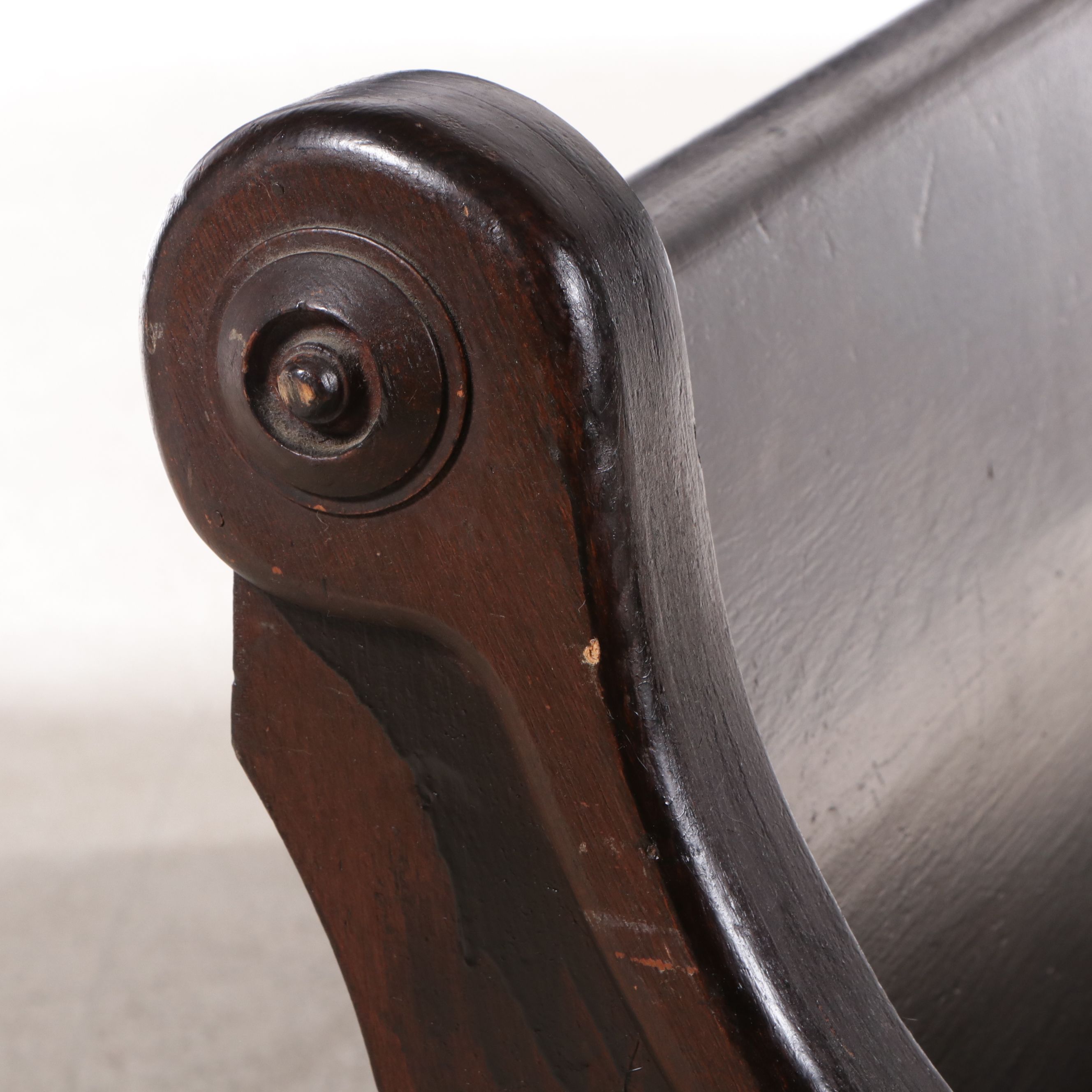 American Gothic Revival Style Walnut Finish Church Pew, Early 20th Century