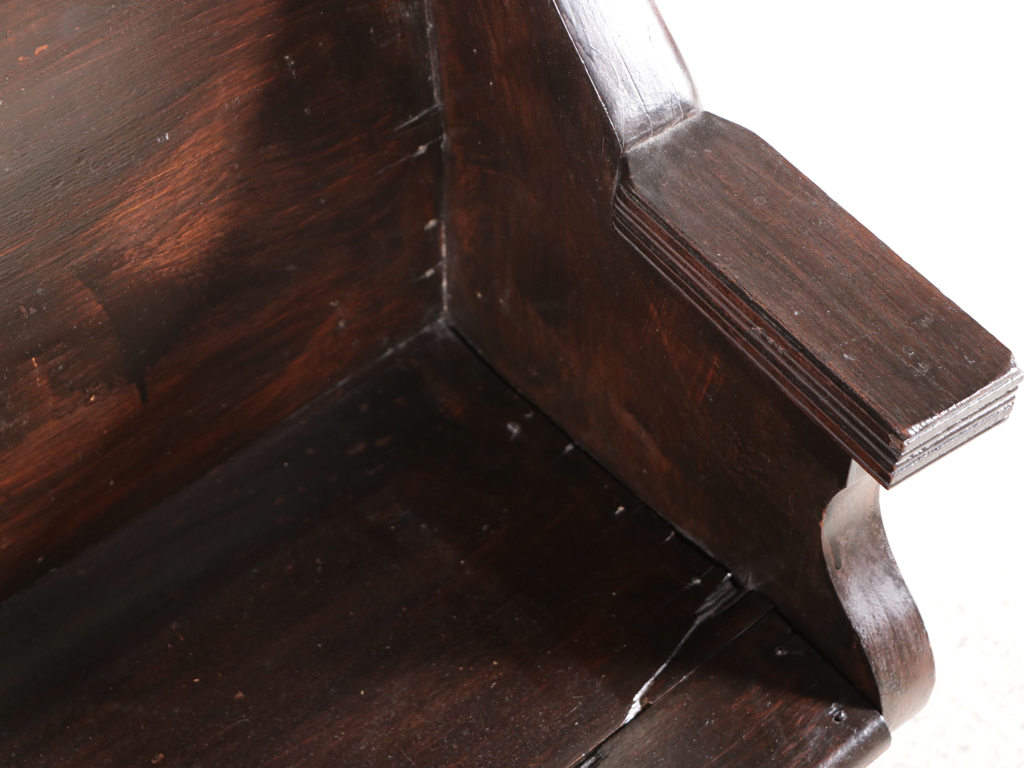 American Gothic Revival Style Walnut Finish Church Pew, Early 20th Century