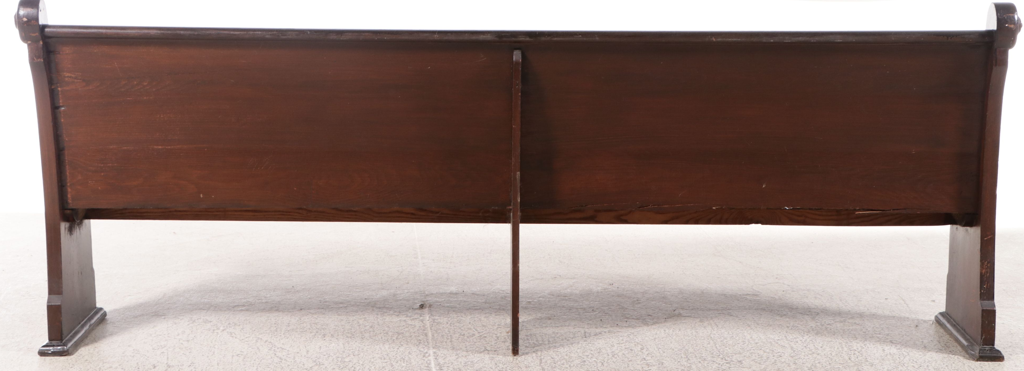 American Gothic Revival Style Walnut Finish Church Pew, Early 20th Century