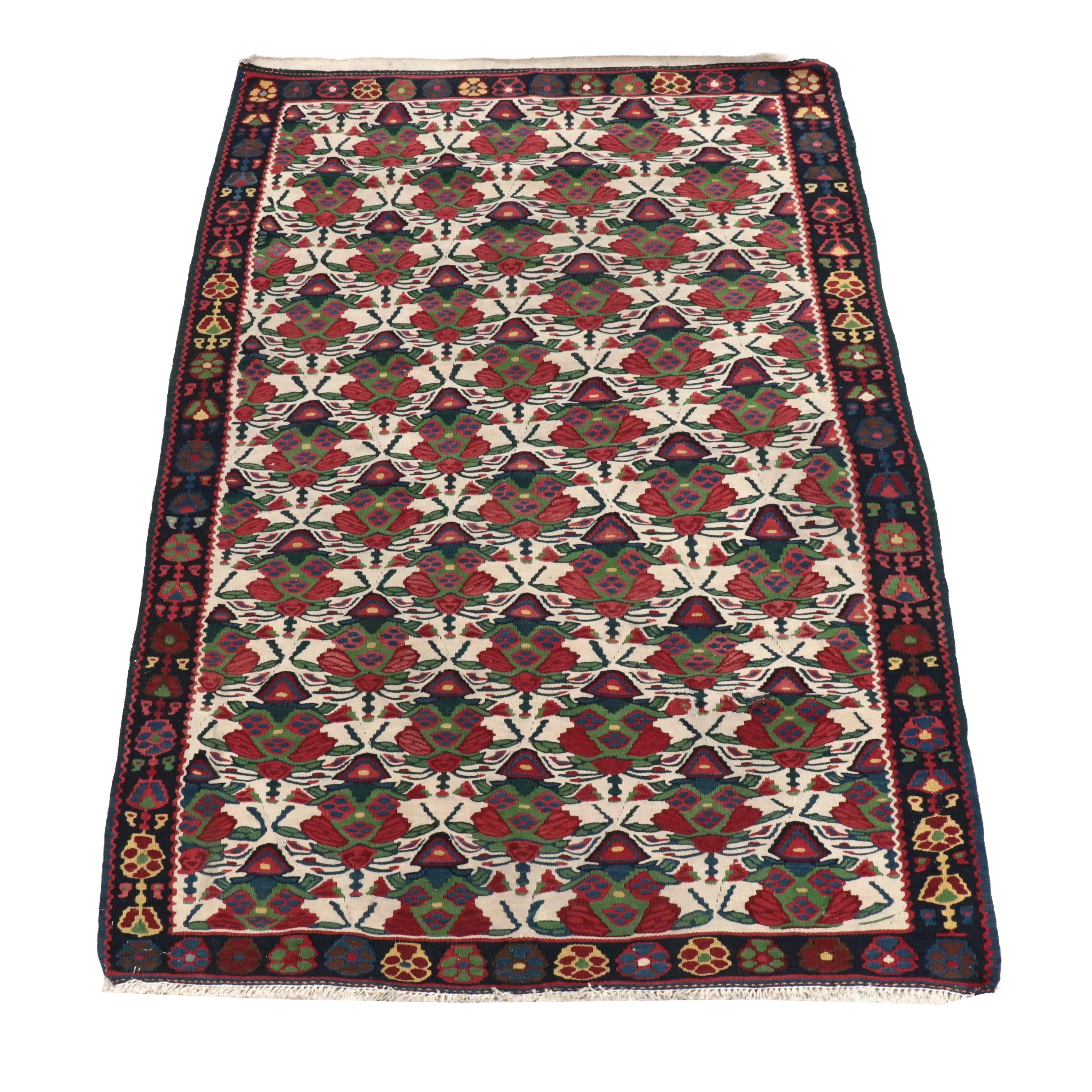 3'8 x 5'8 Handwoven Turkish Karabağ Kilim Area Rug