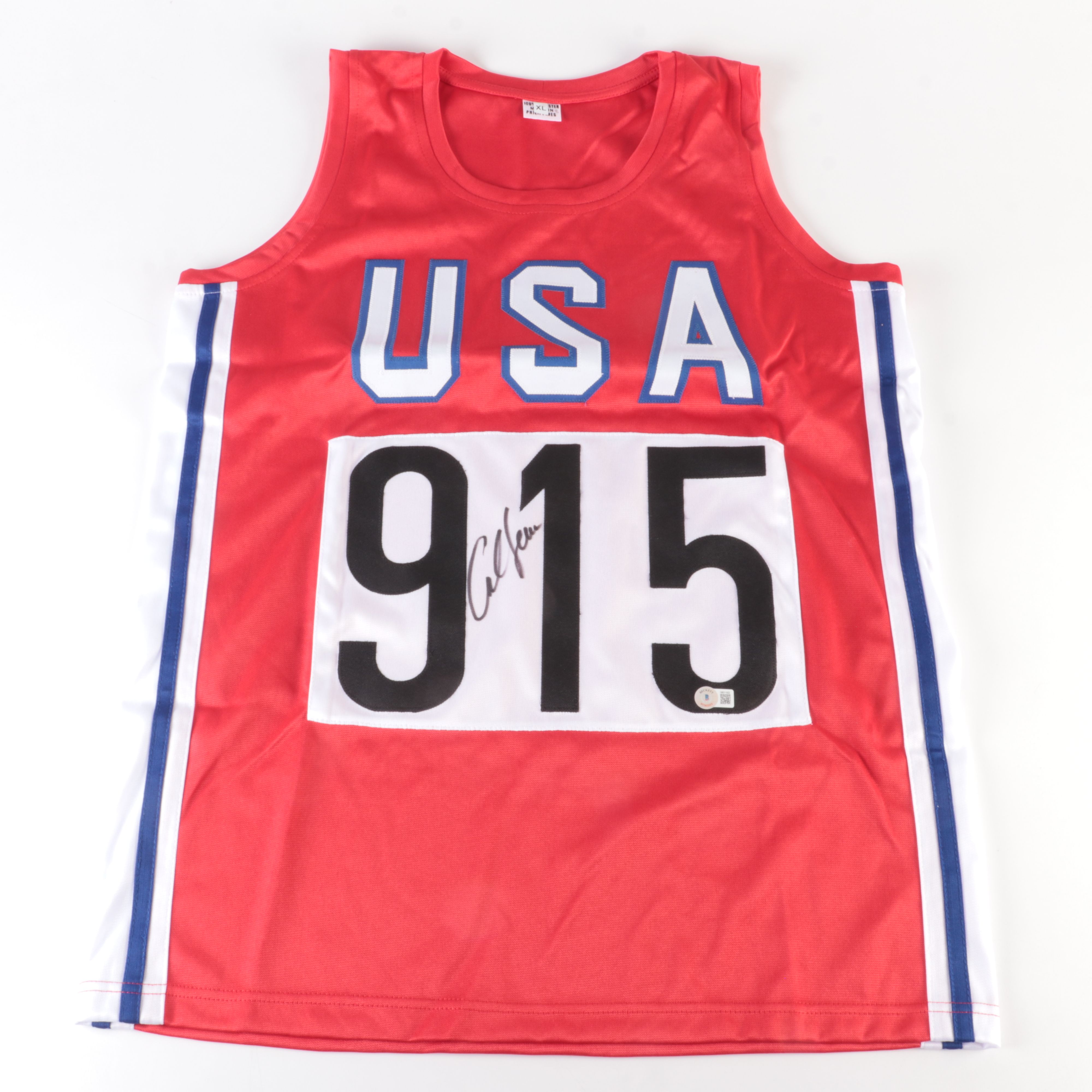 Carl Lewis Signed Olympic Team USA Track and Field Jersey, Beckett