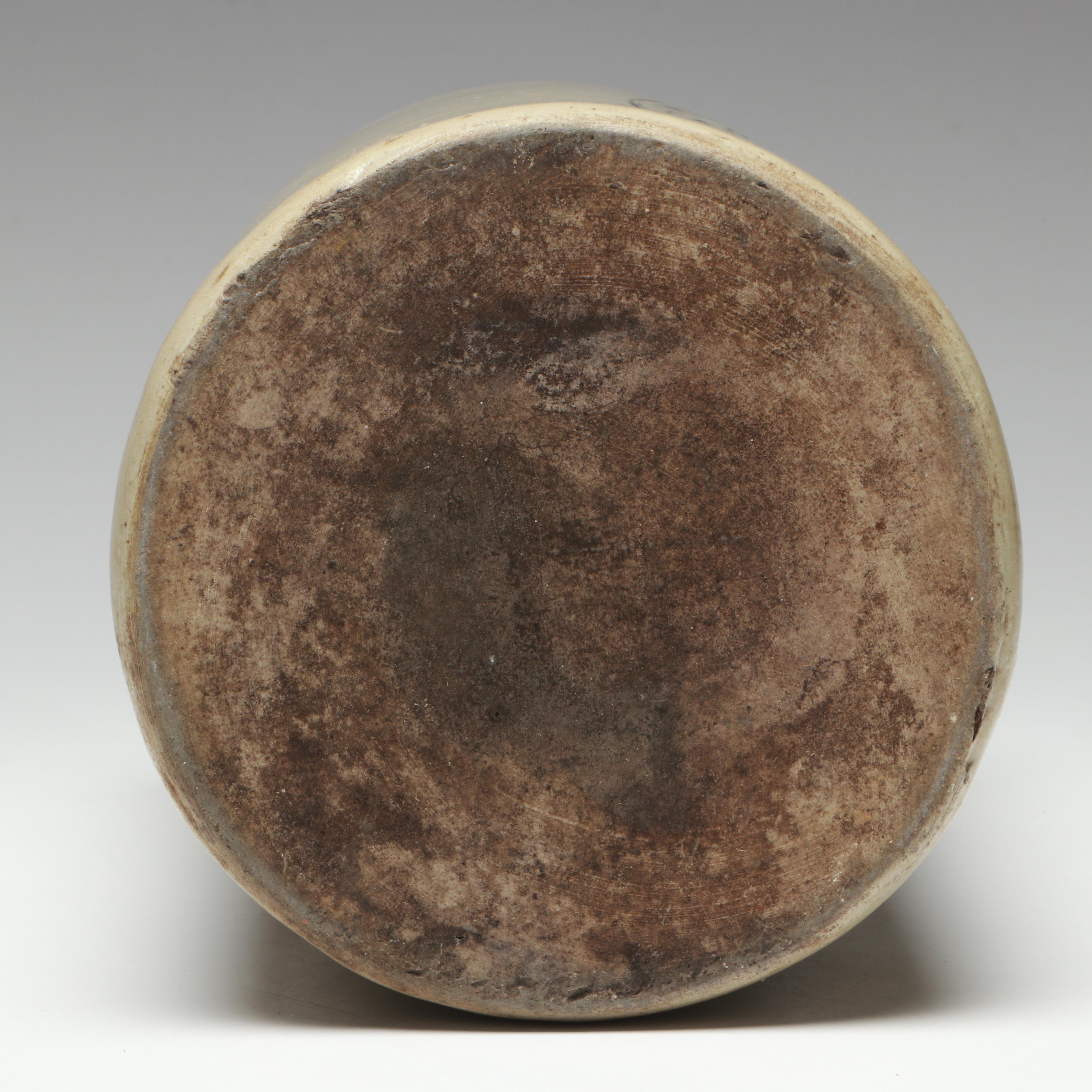 English Drip Glazed Stoneware Water Flagon, Early 20th Century