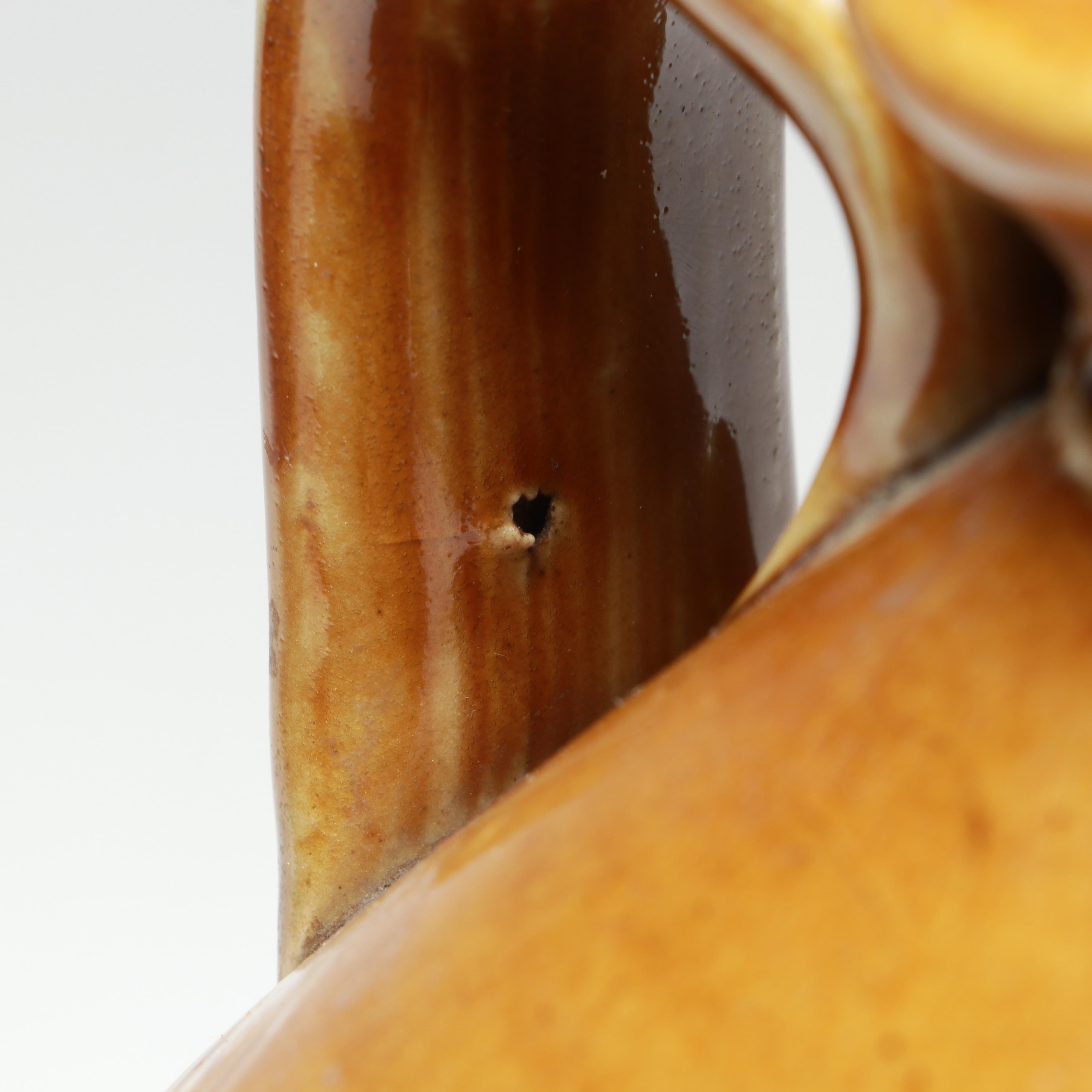 English Drip Glazed Stoneware Water Flagon, Early 20th Century