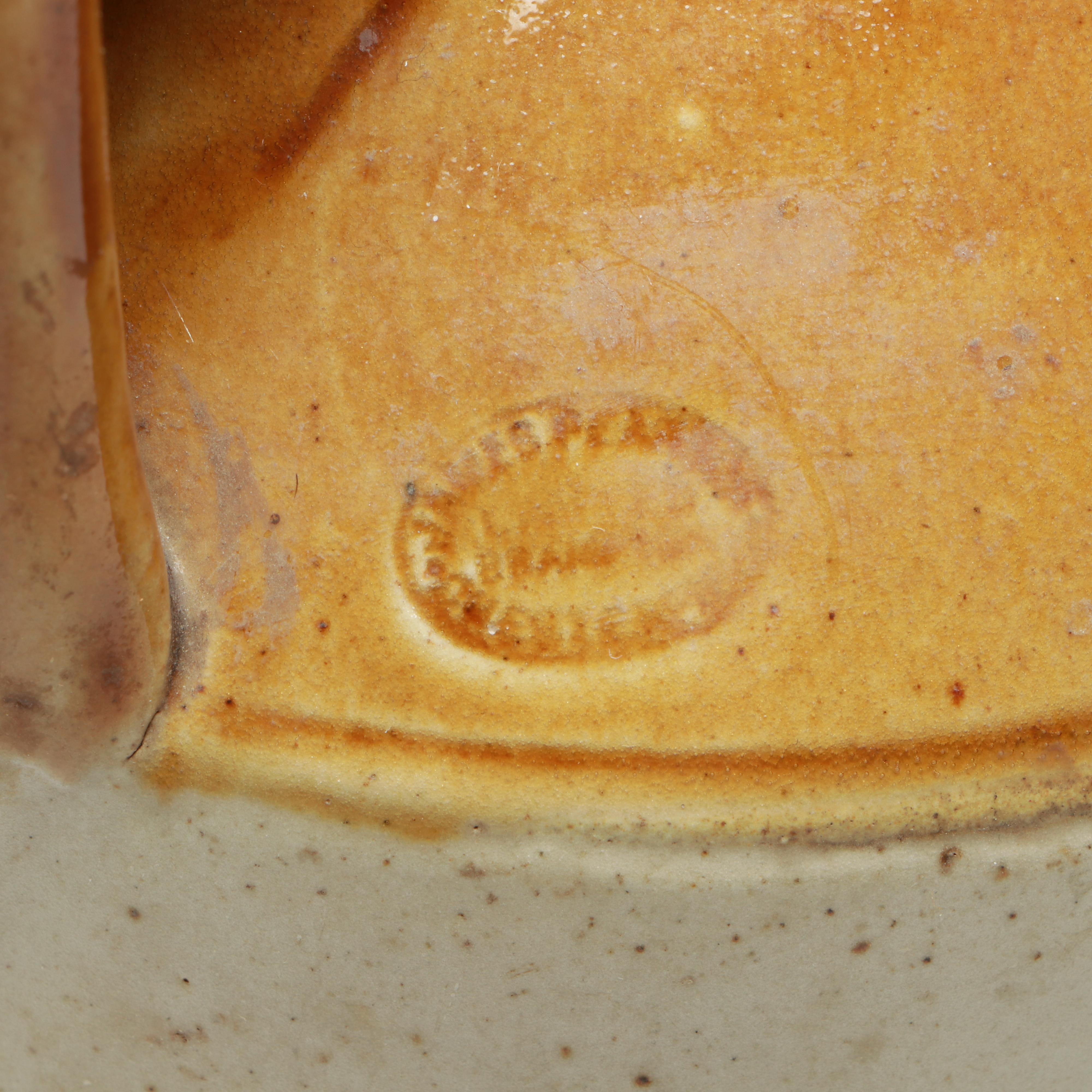 English Drip Glazed Stoneware Water Flagon, Early 20th Century