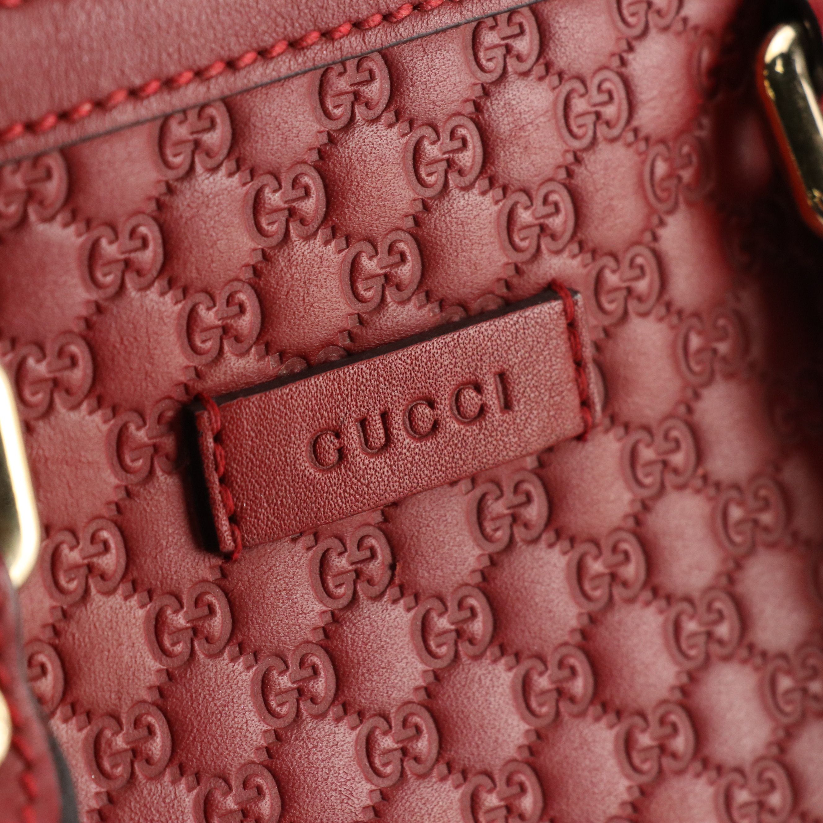 Gucci Mini Domed Two-Way Satchel in Red Microguccissima Calfskin Leather