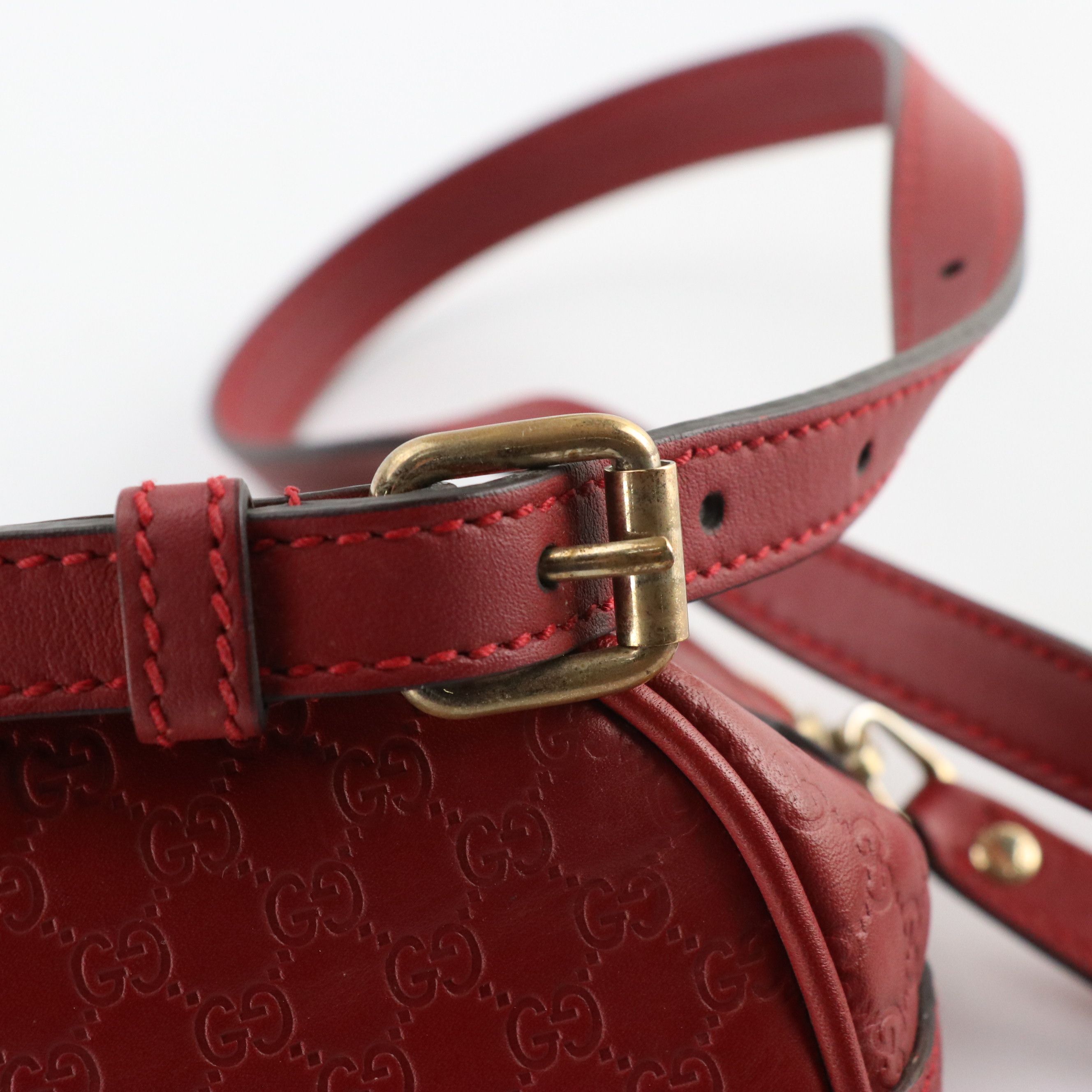 Gucci Mini Domed Two-Way Satchel in Red Microguccissima Calfskin Leather