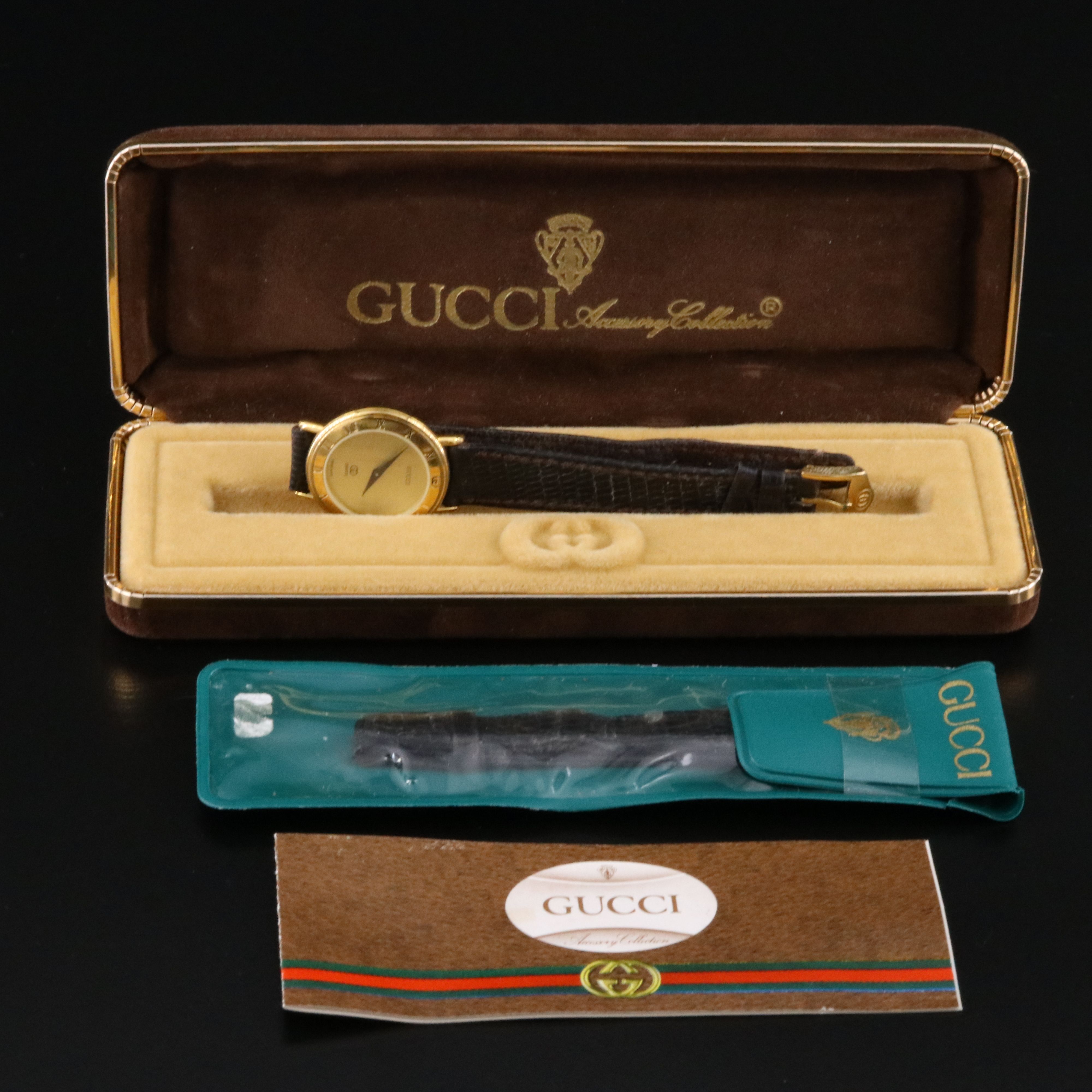 Vintage Gucci Quartz Watch & Accessory Collection Box
