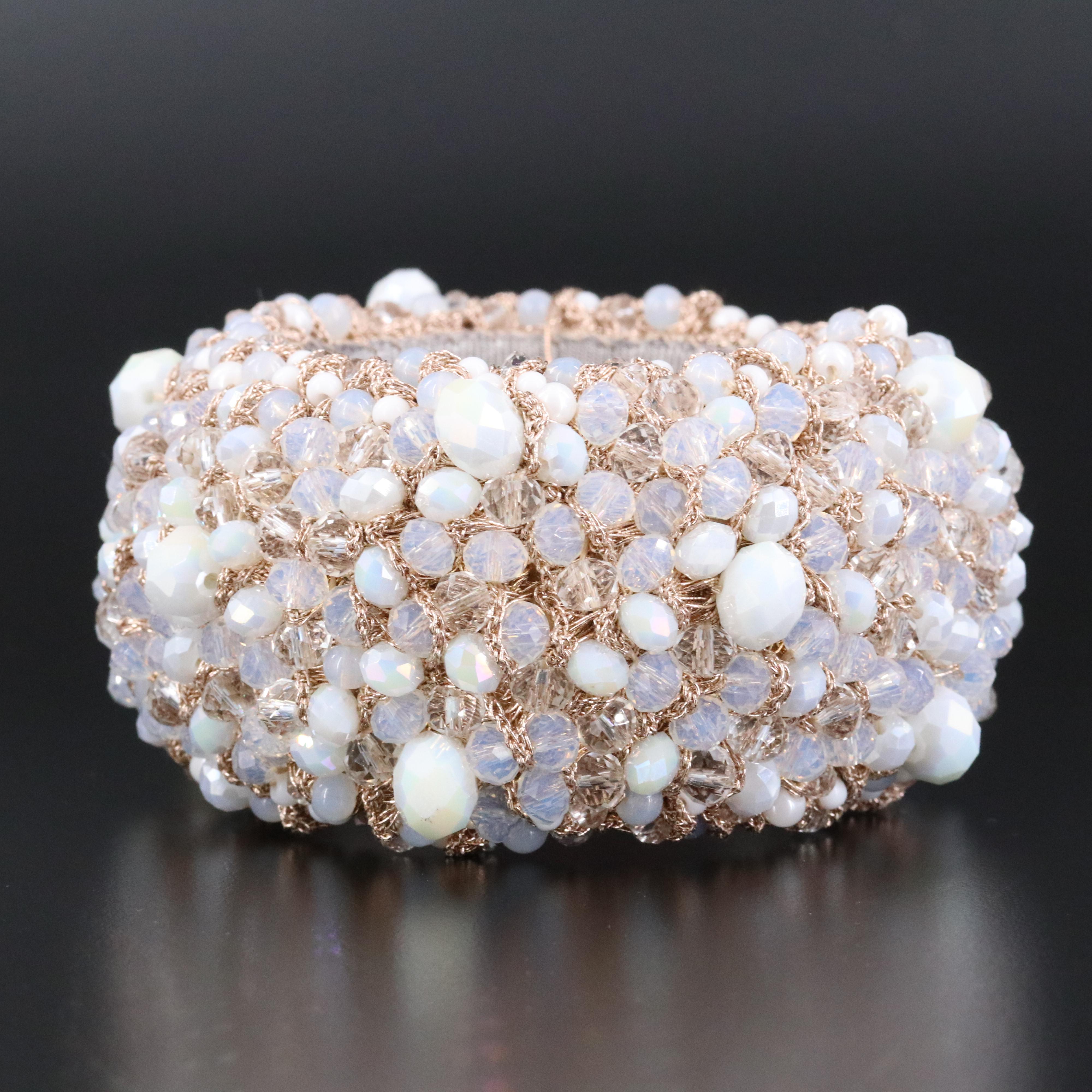 St. Erasmus Glass Bead Clamper Cuff