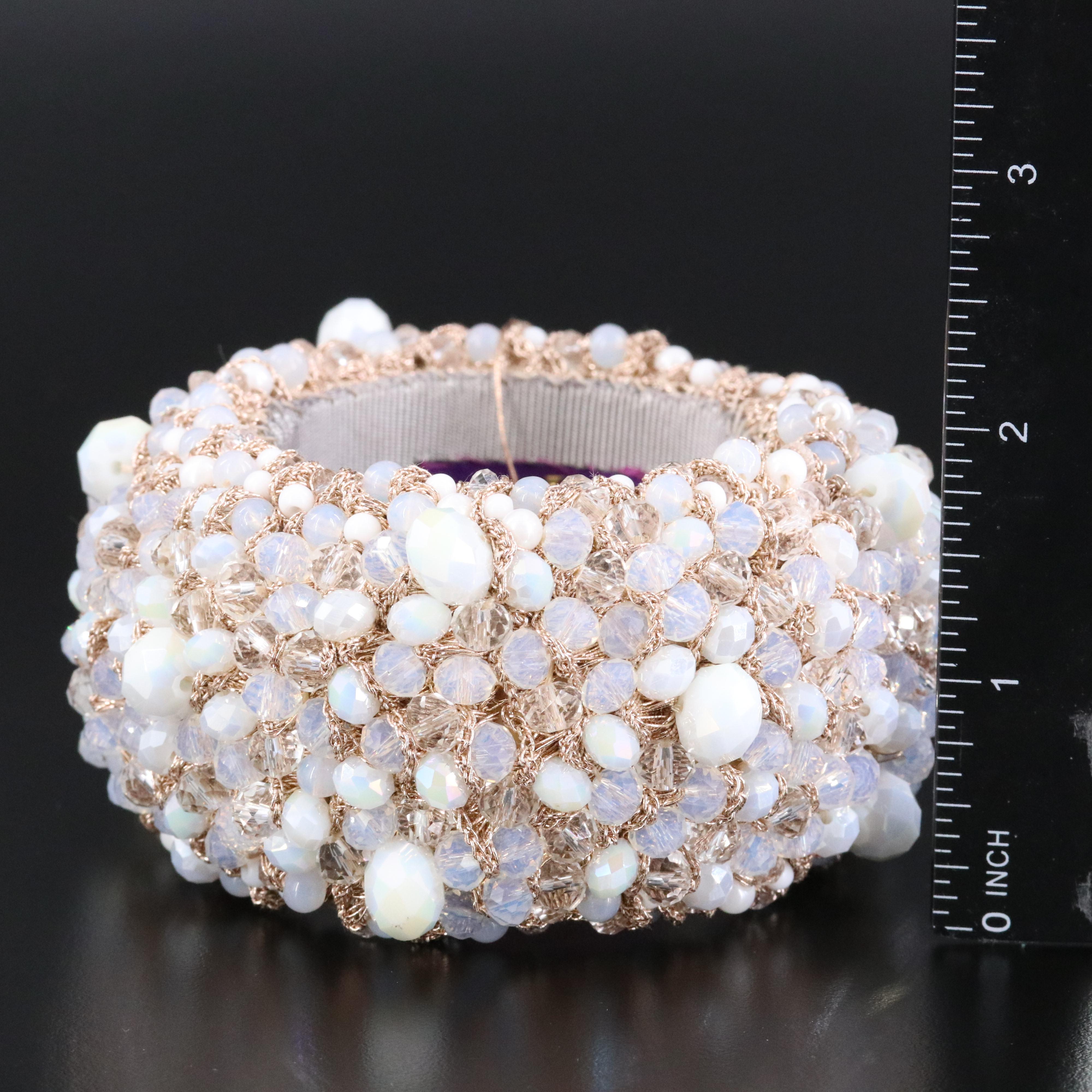 St. Erasmus Glass Bead Clamper Cuff