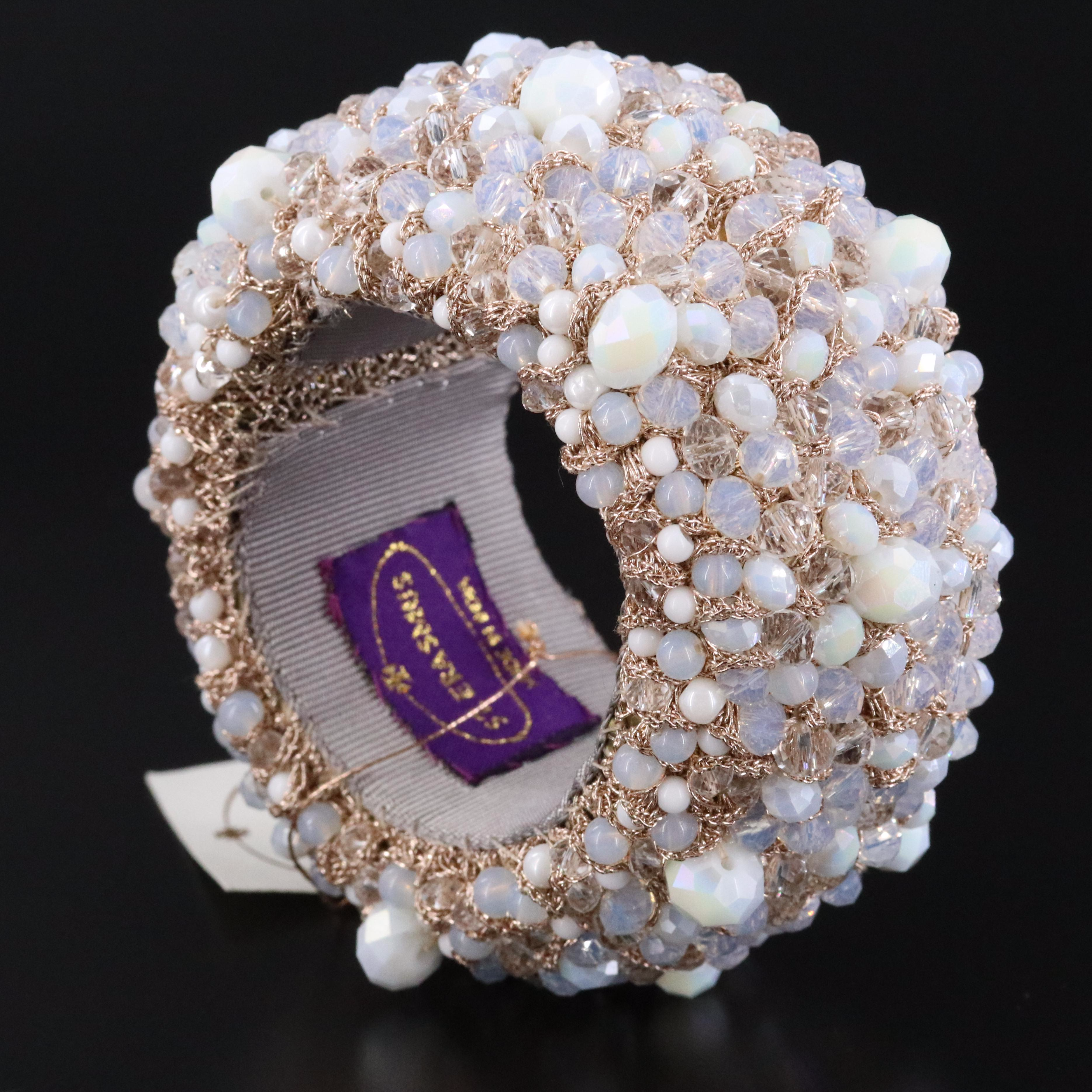 St. Erasmus Glass Bead Clamper Cuff