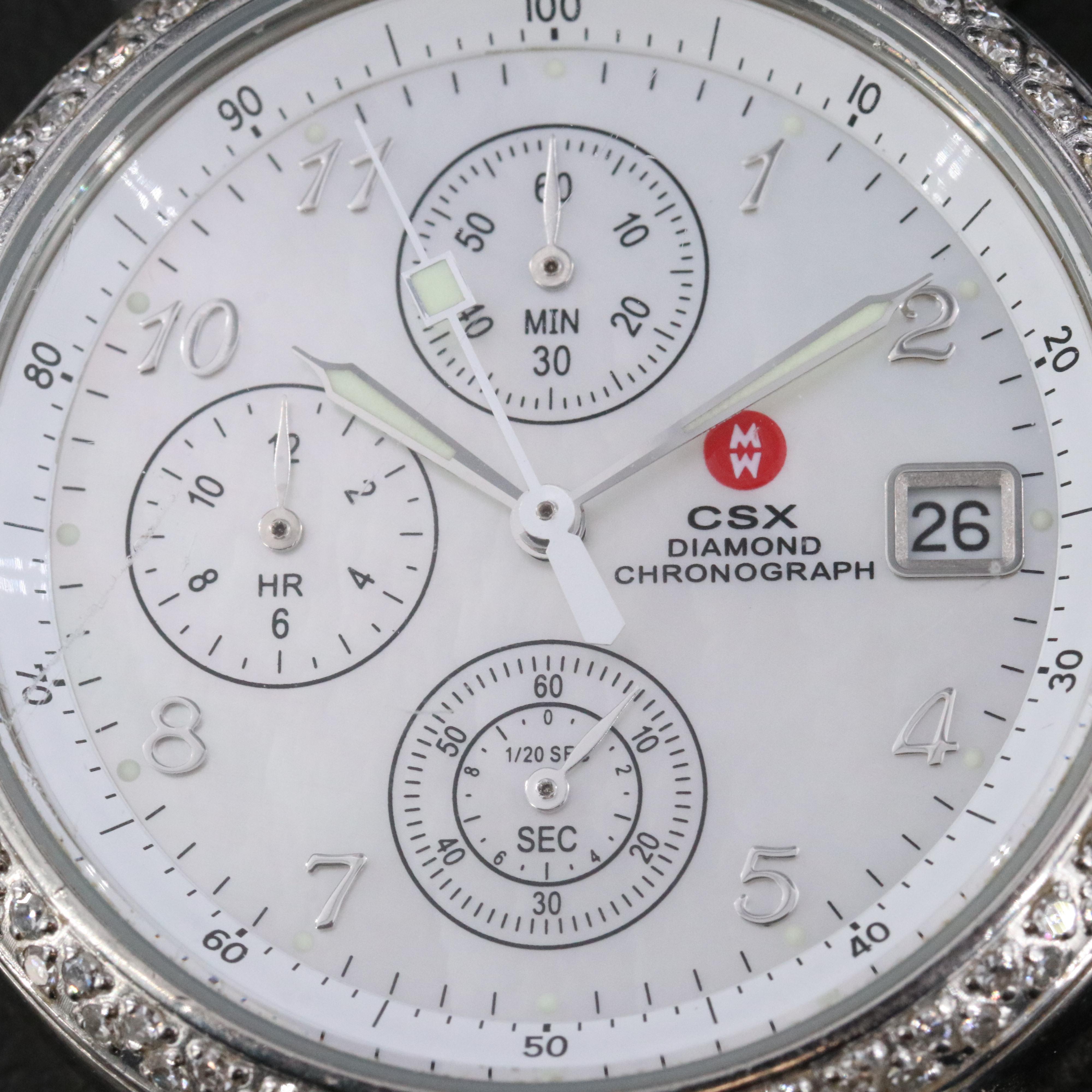 Michele CSX Diamond Chronograph Watch