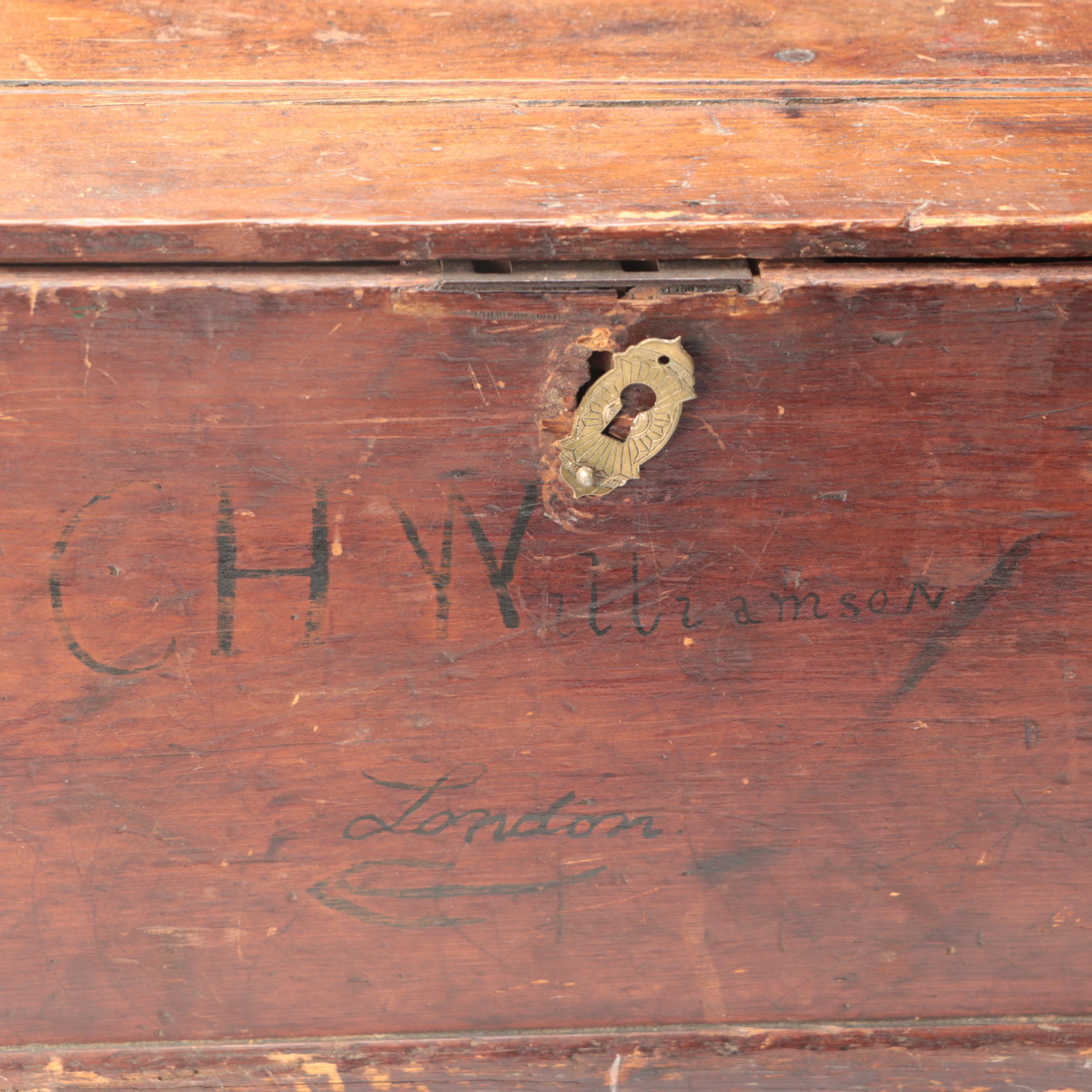 Primitive Style English Wooden Trunk